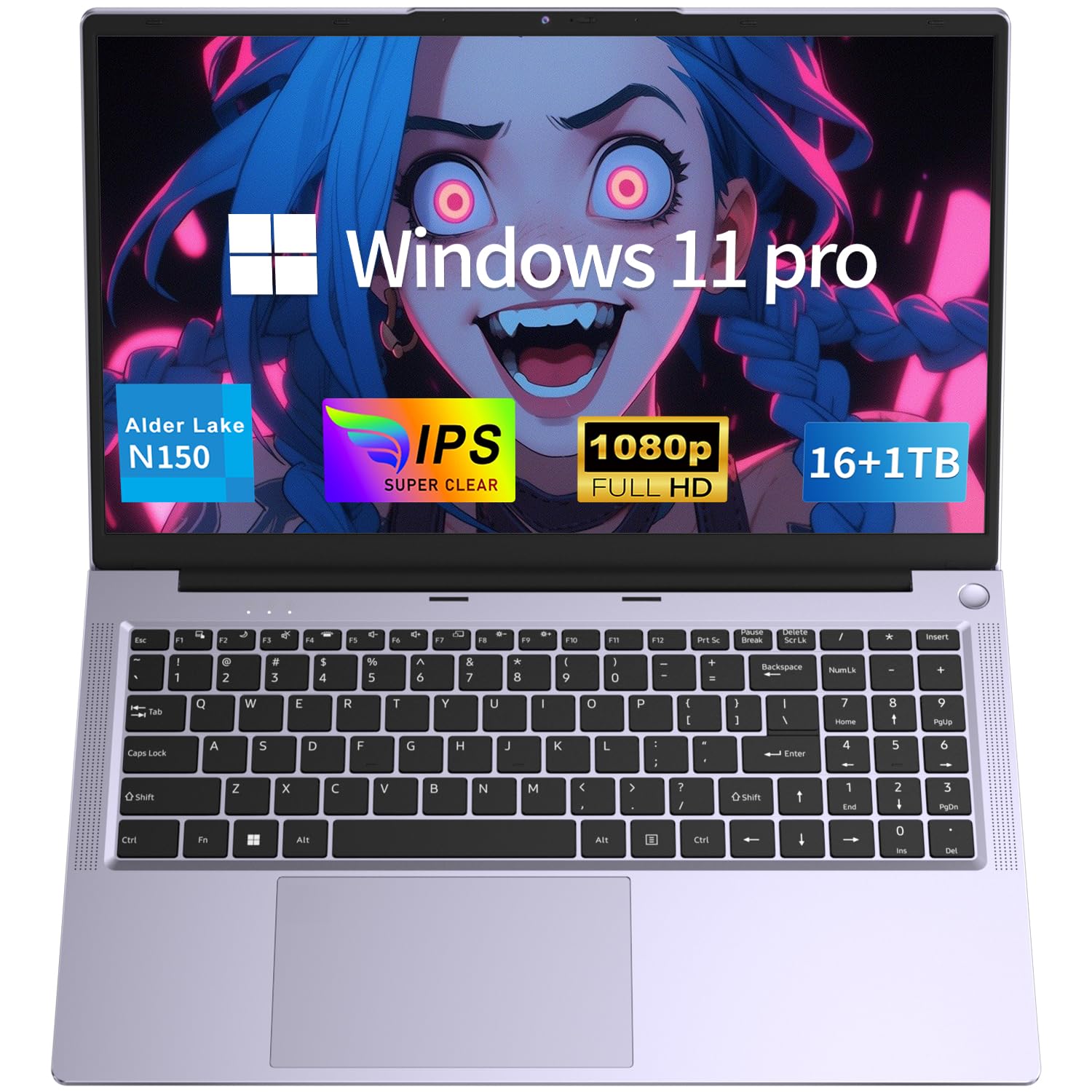 MOONFISH Gaming Laptop Computer, 15.6 Inch Lap Top Pc 2026 Window 11 Pro, 16GB RAM 1TB SSD, 13th Gen N150 Processor(up to 3.6GHz
