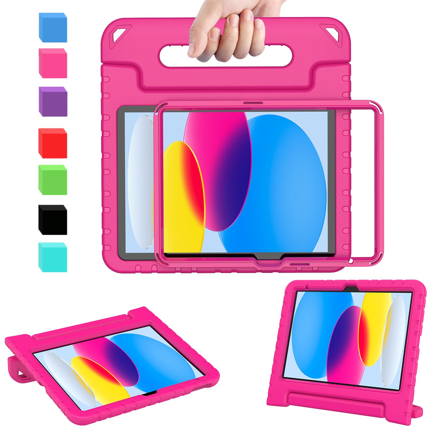 Avawo Ipad 10Th Generation Kids Case 2022, New Ipad 10.9 Inch Case, Shockproof, Portable Handle Stand Protective Kids Cover With