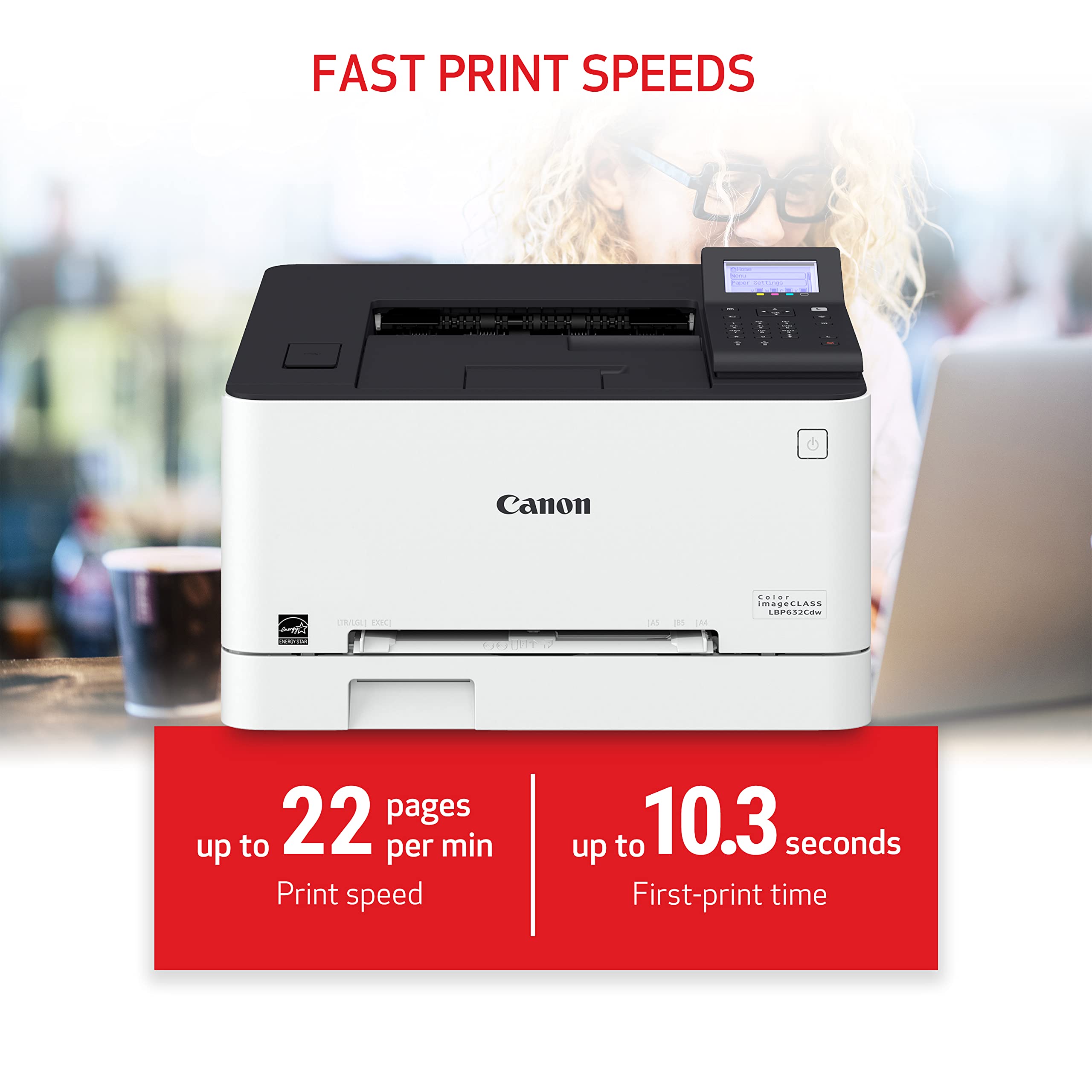 Canon Color Imageclass Lbp632Cdw   Wireless Duplex Laser Printer, Single Function, Home Office, Mobile Ready, 22 Ppm Color, Whit
