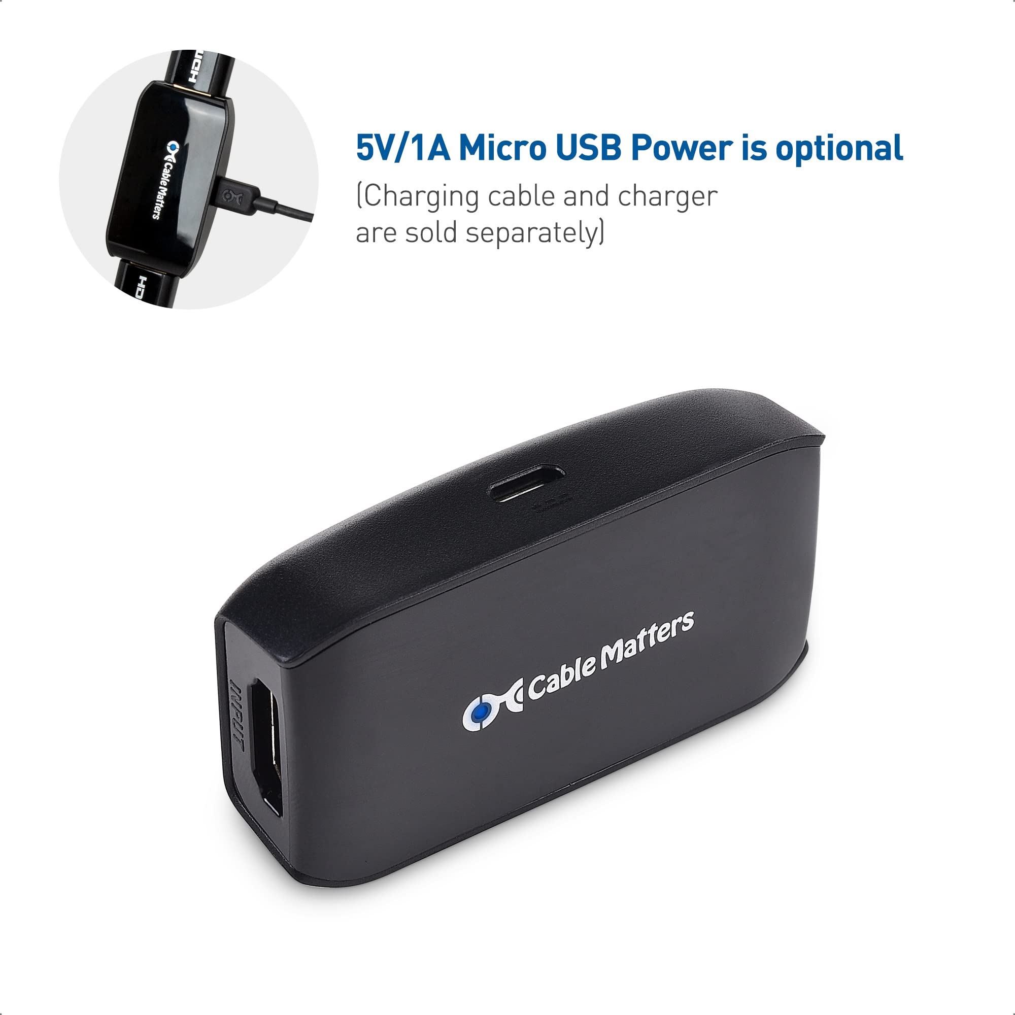 Cable Matters Active Hdmi To Hdmi Repeater (Female To Female Hdmi 2.0 Signal Booster) With 4K 60Hz Resolution And Hdr For Blu Ra