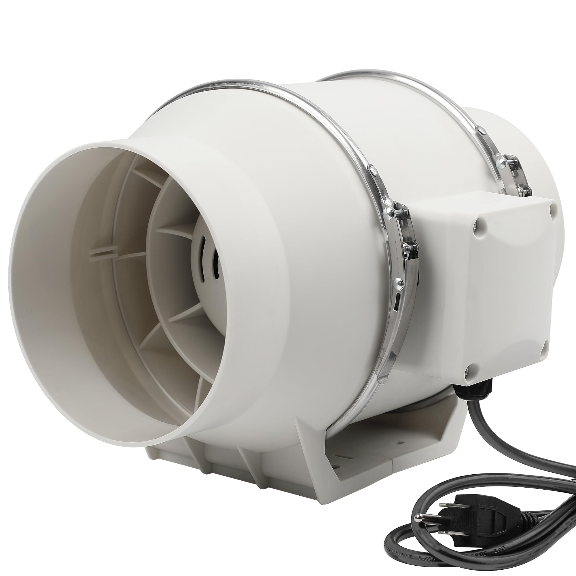 Voltset 6 Inch Duct Fan, Inline Ventilation Exhaust Fan, 390 Cfm Duct Intake Fan High Efficiency Air Fan For Duct Vent Bathroom,