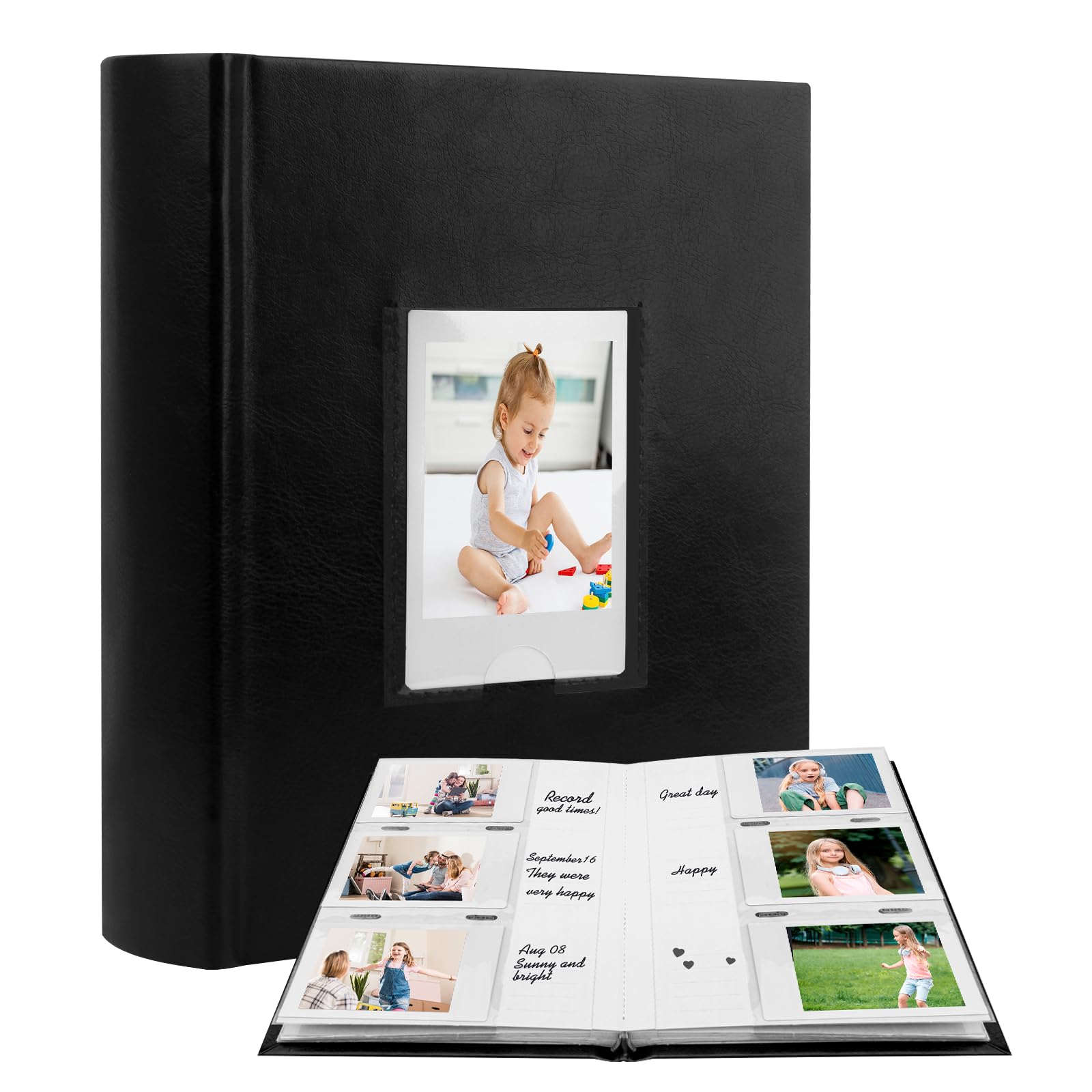 Photo Album For Fujifilm Instax Mini Camera, 180 Pockets Mini Album With Memo Areas, 2X3 Photo Album For Polaroid 2X3 Mini Camera/Fujifilm Instax Mini 1112 9 8 40 Evo Instant Camera, Black