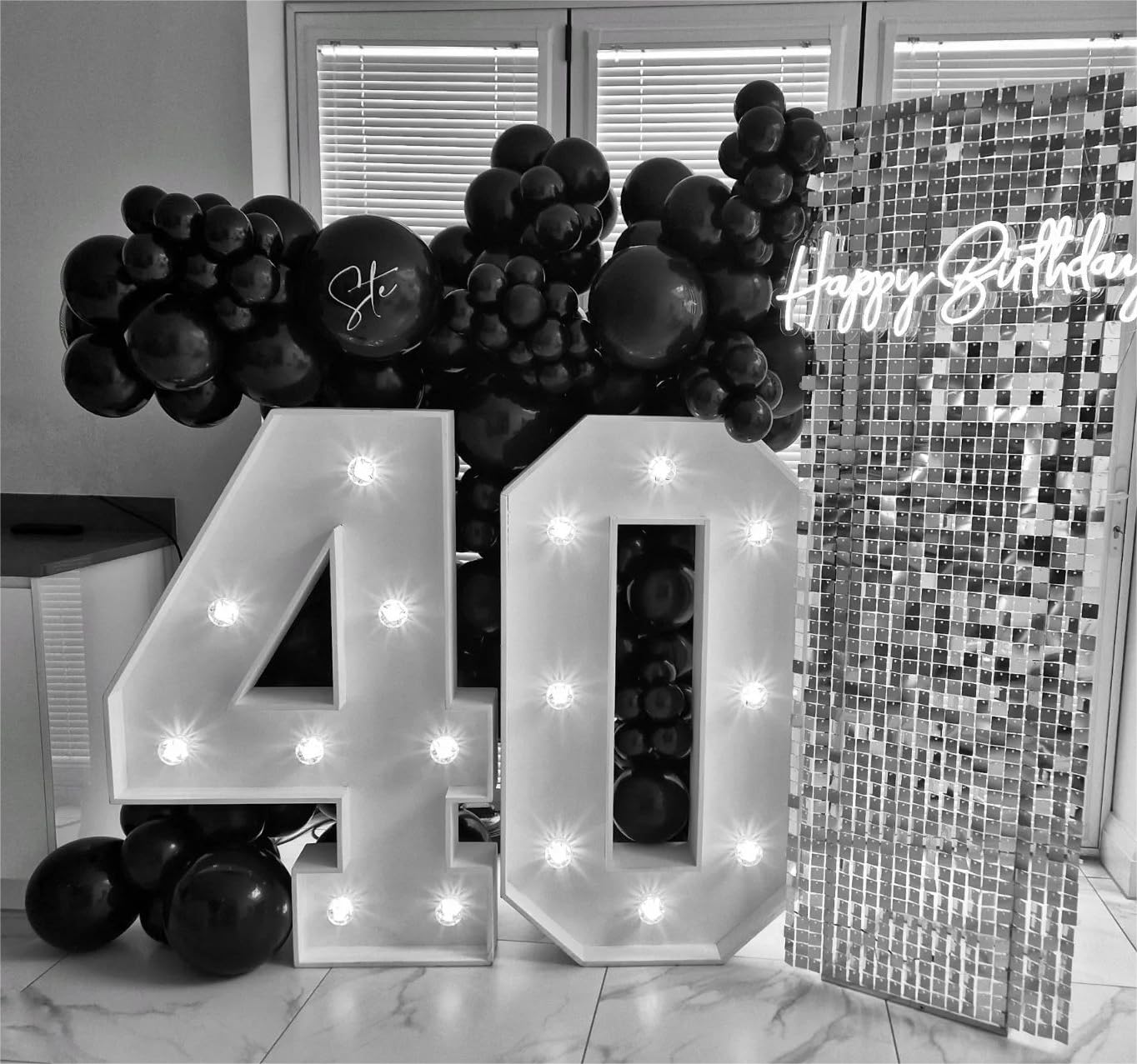 Shimmer Wall Backdrop Silver Square Sequin Wall Panel Backdrop Decor For Wedding, Anniversary, Birthday, Party, 24 Panels