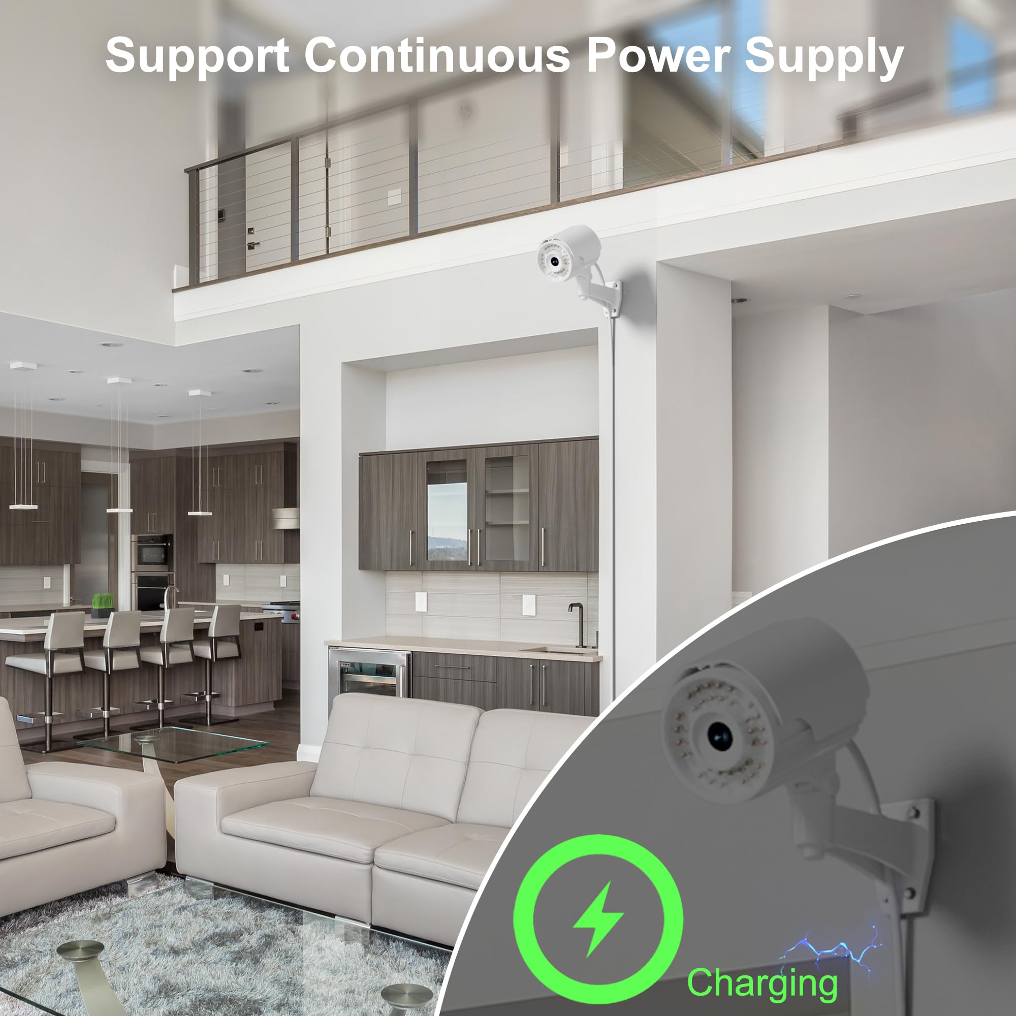 2 Pack 25Ft Usb To Micro Usb Extension Power Cable, Long Charging Cord, 21Awg Ofc, Oxygen Free Copper, Compatible With Wyze Cam,