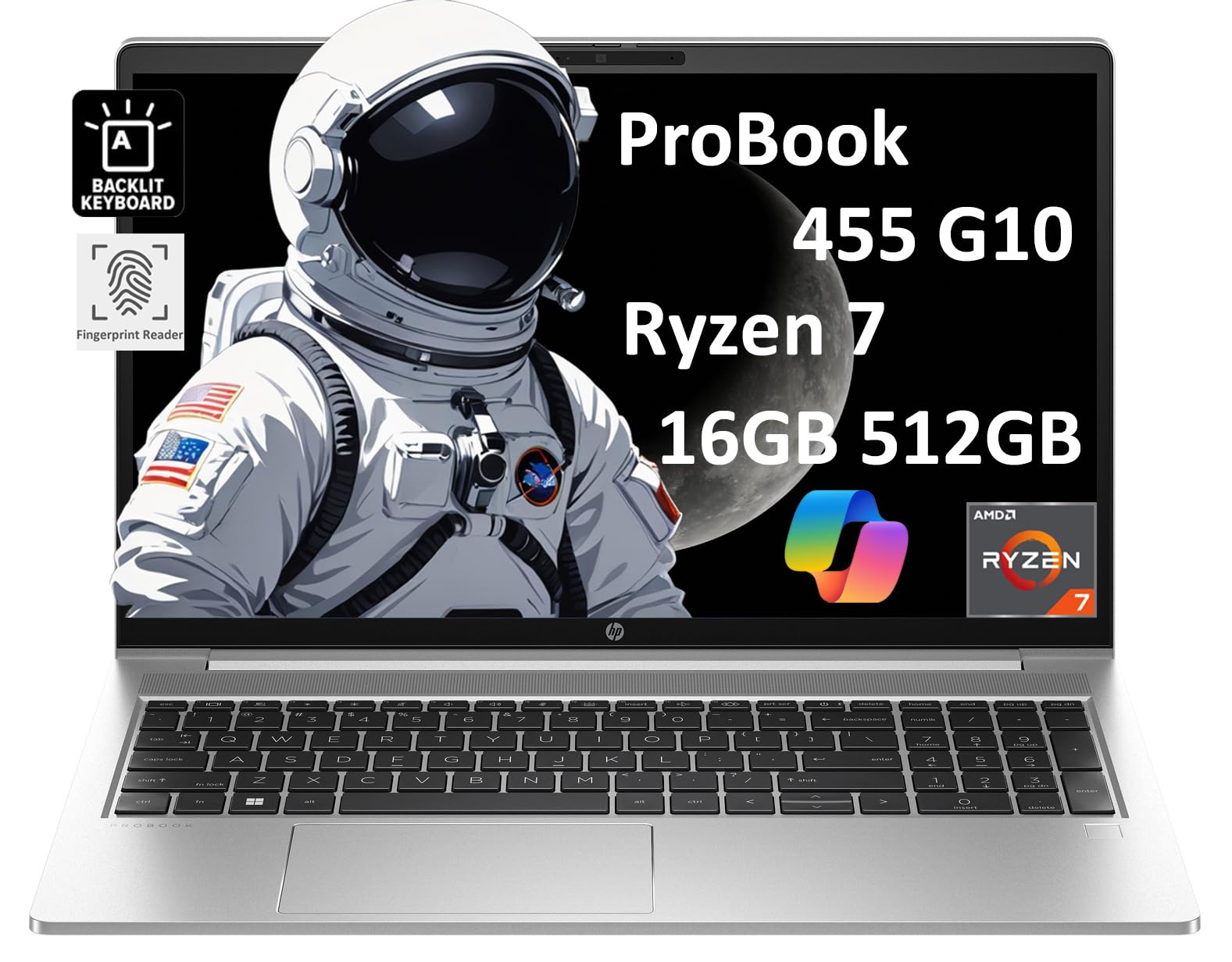 Hp Probook 455 G10 Business Laptop (15.6'' Fhd Display, Amd Ryzen 7 7730U, 16Gb Ram, 512Gb Ssd, (Beat I7 1255U)) Backlit, Finger