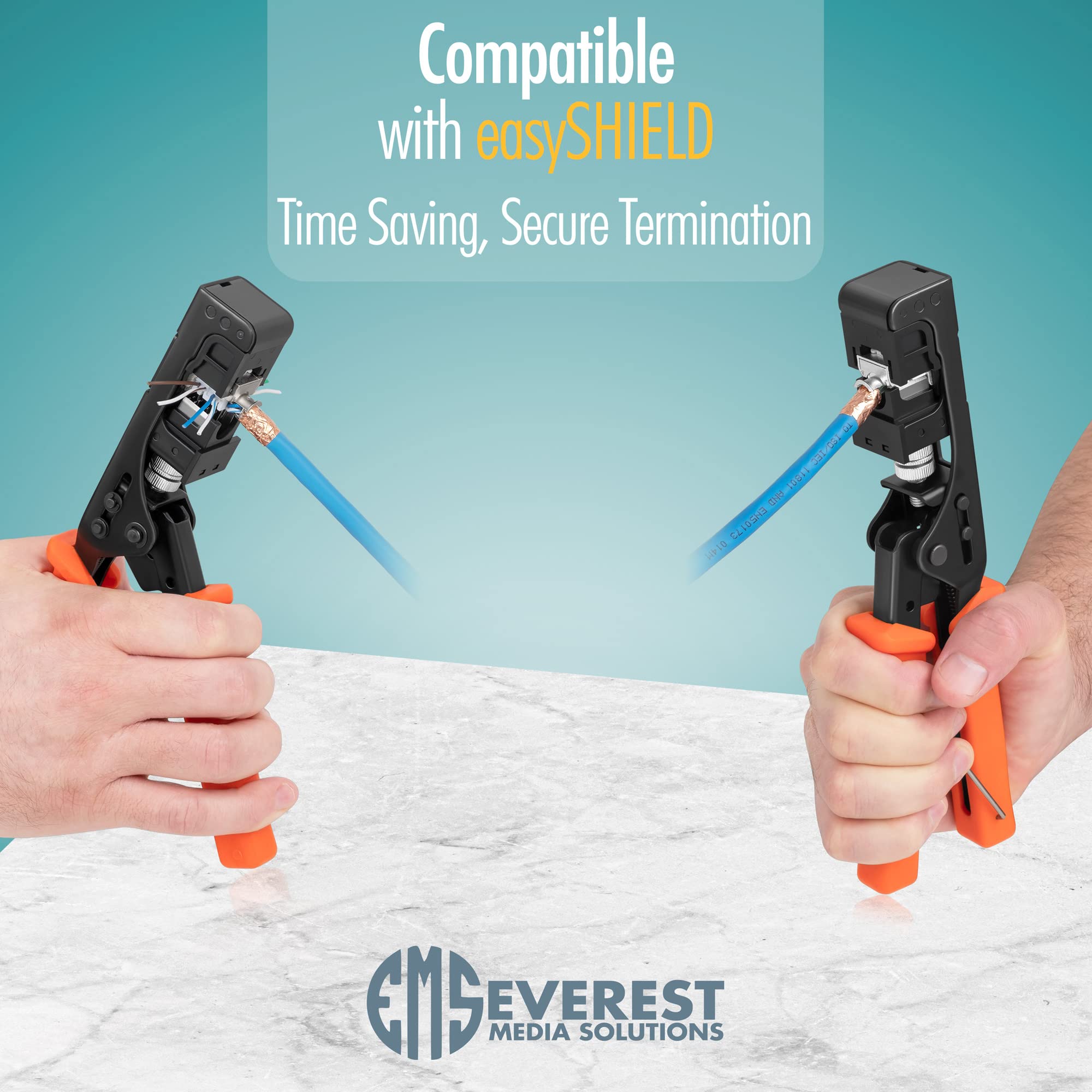 Everest Media Solutions Rj45 Shielded Keystone Jack   6 Pack   Slim Profile, 90 Degrees, F/Stp Female Connector   Tested For Cat