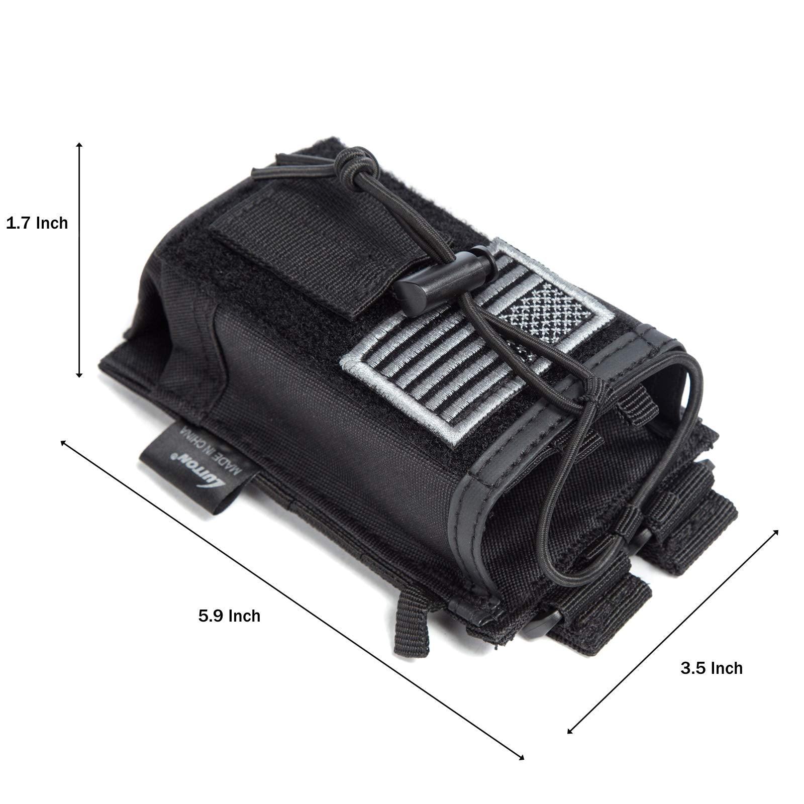 Tactical Molle Radio Holster Holder Case Military Heavy Duty Pouch Bag For Two Ways Walkie Talkies Adjustable Storage With 1 Pack Patch