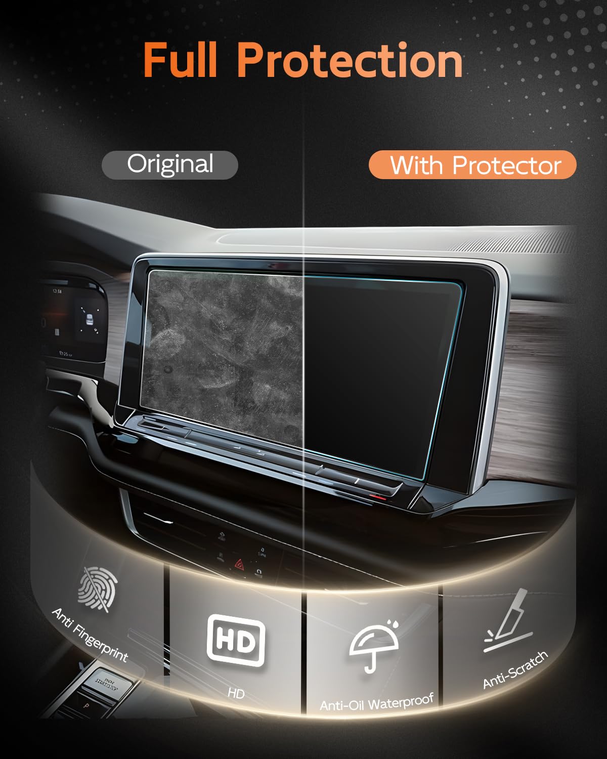 Cdefg (2Pcs 2024 Atlas Anti Reflection Screen Protector, 12 Inch, For Volkswagen Atlas 2024 Accessories, For 2024 Vw Atlas (Se, Sel, Sel R Line, Sel Premium R Line), Ultra Clear, Anti Glare, 2Pcs