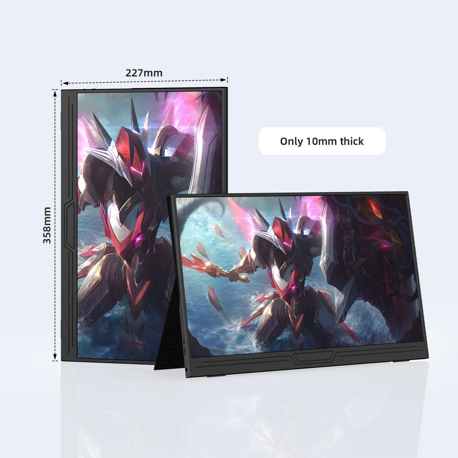 Ponkloie Portable Monitor Touchscreen For Laptop, 15.6'' Fhd 1080P Hdmi Usb C Ips External Monitor, Built In Dual Speakers Gamin