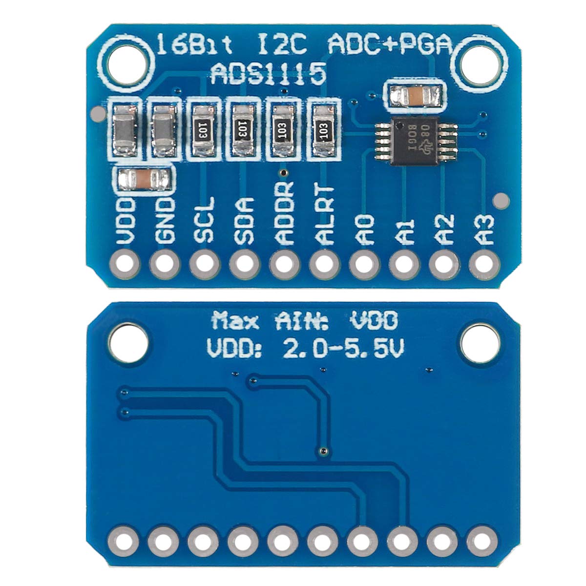 Aceirmc Ads1115 16 Bit 16 Byte 4 Channel I2C Iic Analog To Digital Adc Pga Converter With Programmable Gain Amplifier High Precision Adc Converter Development Board For Arduino Raspberry Pi (5Pcs)