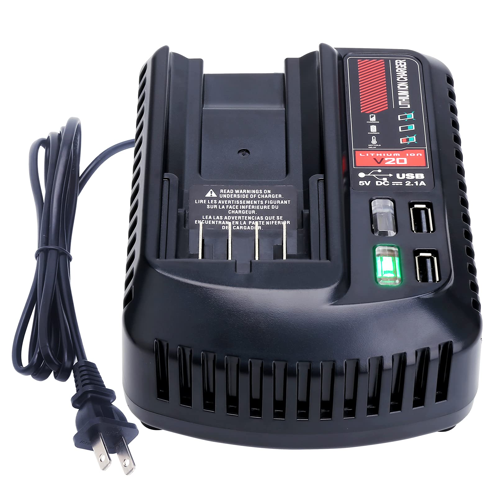 Lasica Cmcb104 Replacement For Craftsman V20 Battery Fast Charger, Compatible With Craftsman 20V Battery Charger Cmcb202 Cmcb204