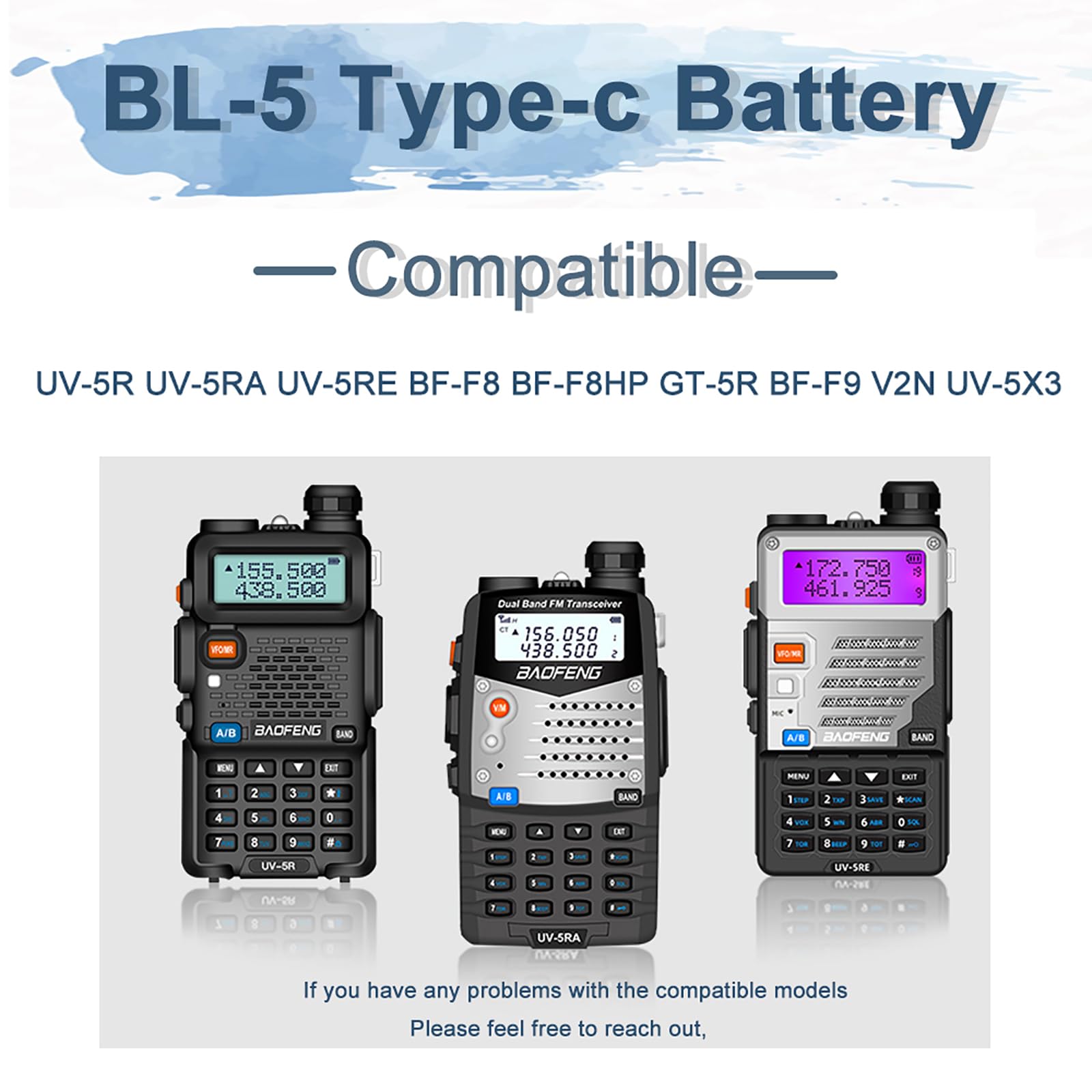 SHIQUN UV-5R Rechargeable Battery 3800mAh with Type-C Charger for Walkie Talkie - Black/Green