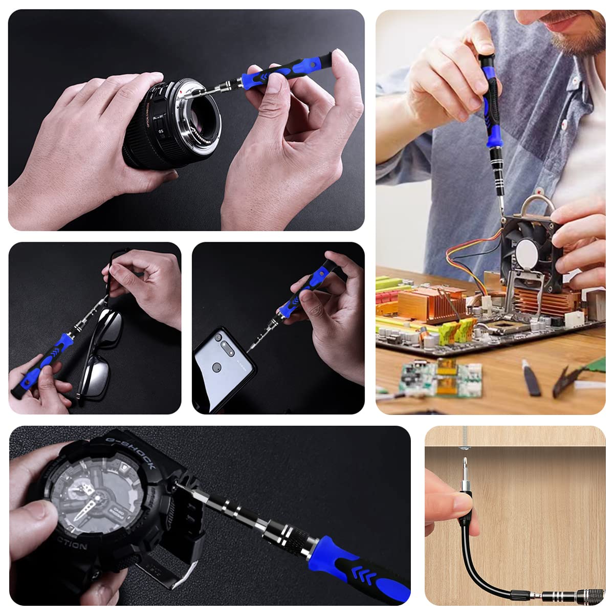 Efaithfix Screwdriver Sets 142 Piece Electronics Precision Screwdriver With 120 Bits Magnetic Repair Tool Kit For Iphone, Macboo