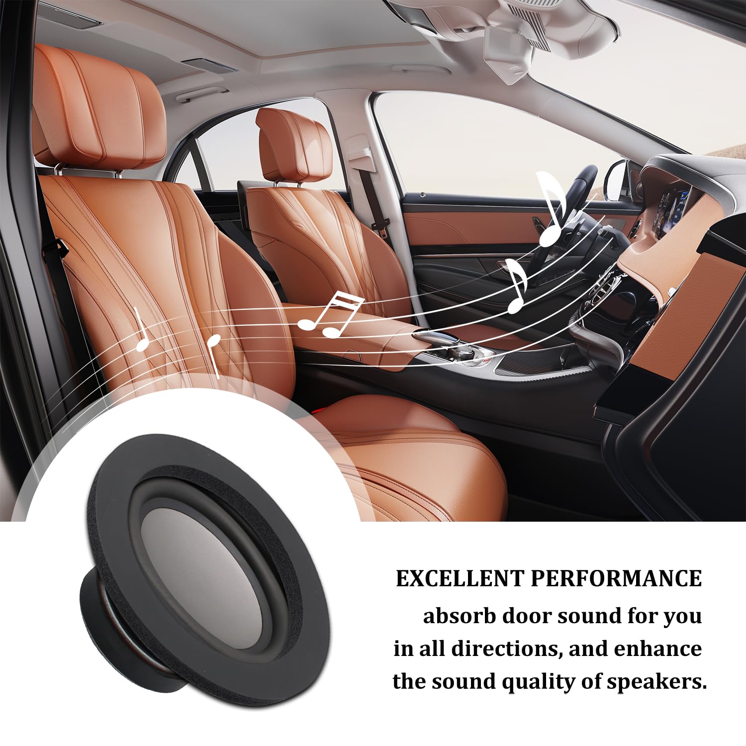4Pcs Speaker Foam Enhancer,6.5'' Speaker Foam Rings For Enhancing Stereo Sound In Car Speakers,Universal Self Adhesive Speaker G