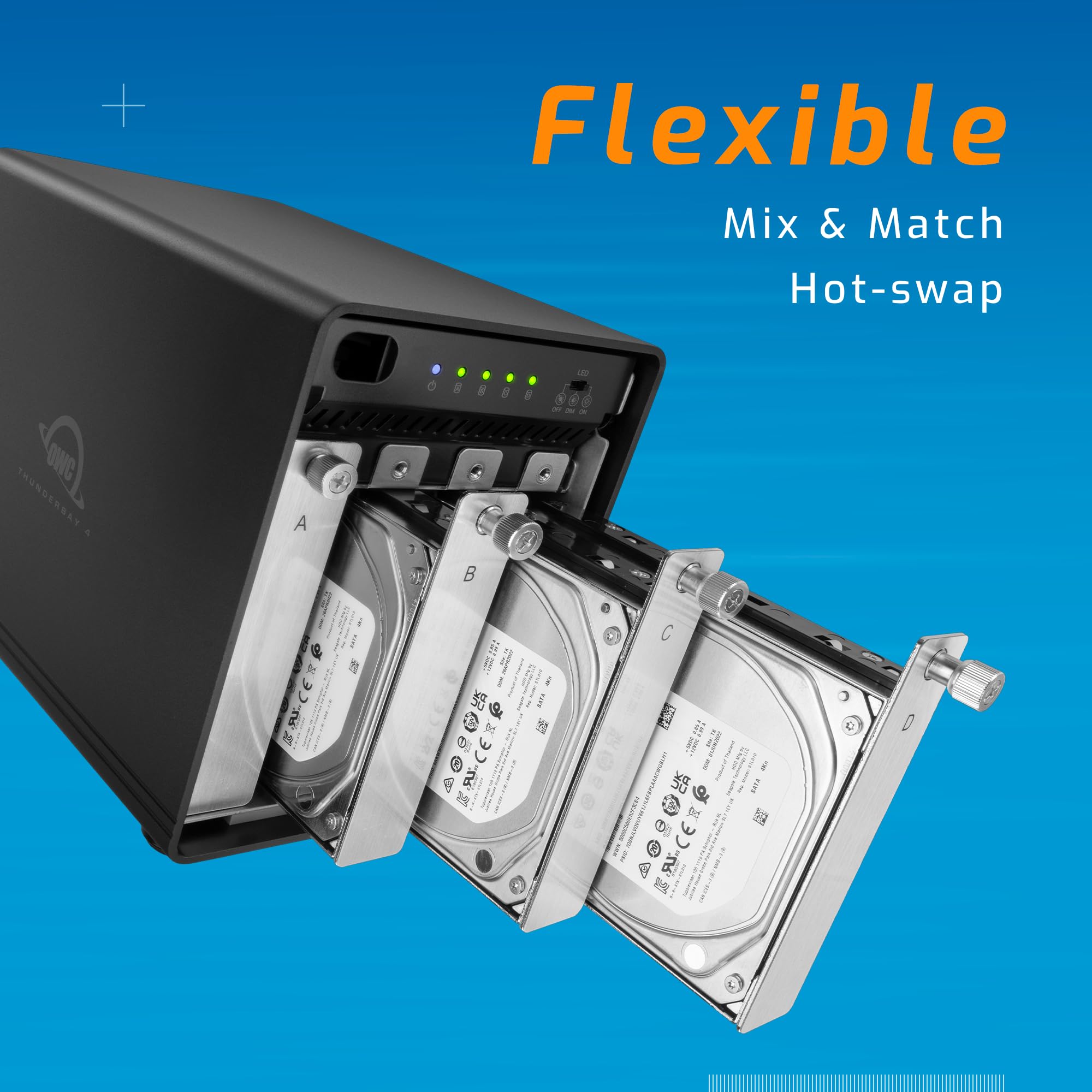 Owc 16Tb Thunderbay Raid 5 4-Drive Hdd External Storage Solution With Dual Thunderbolt 3 Ports