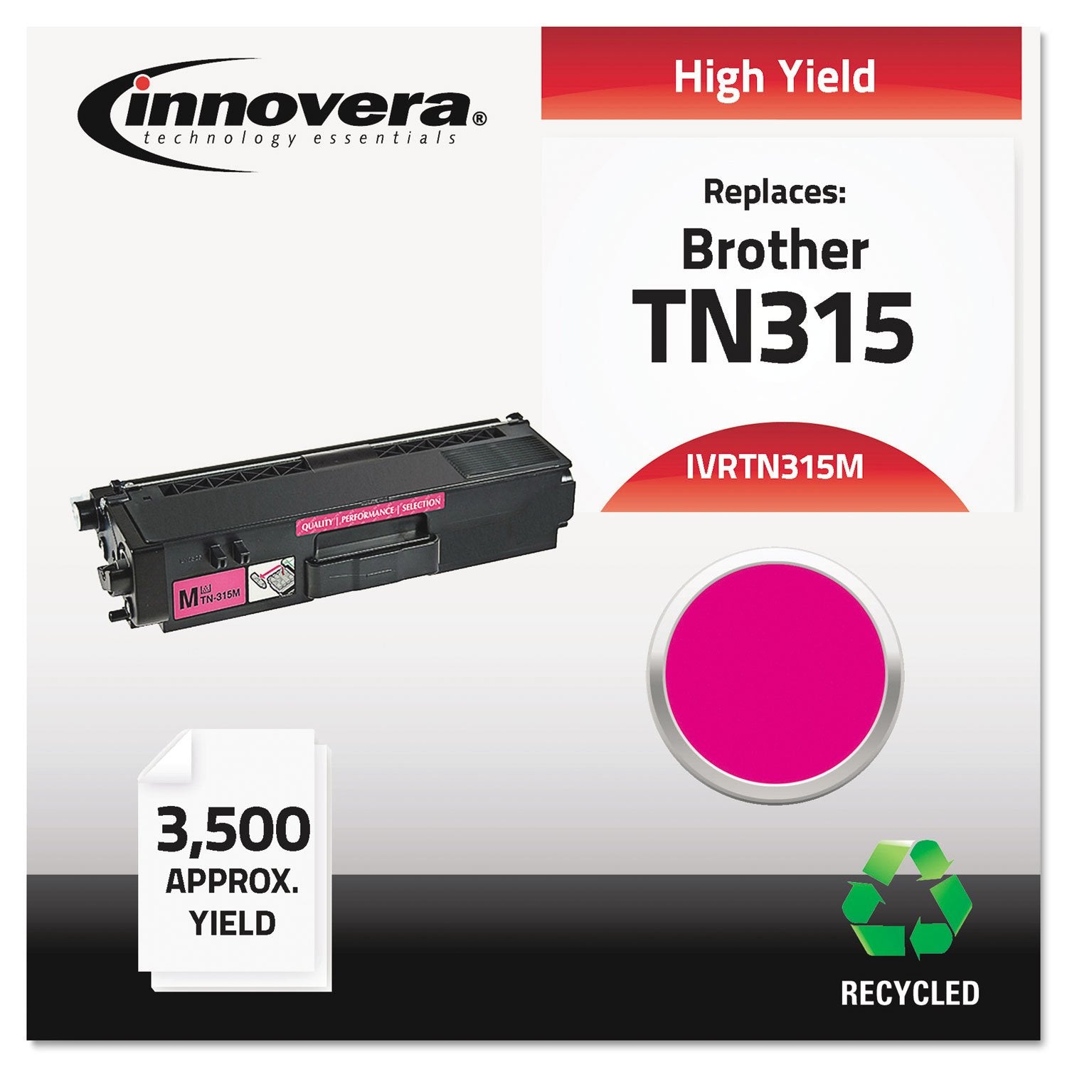 Innovera Ivrtn315M Remanufactured 3500 Page Yield Toner Replacement For Tn315M   Magenta