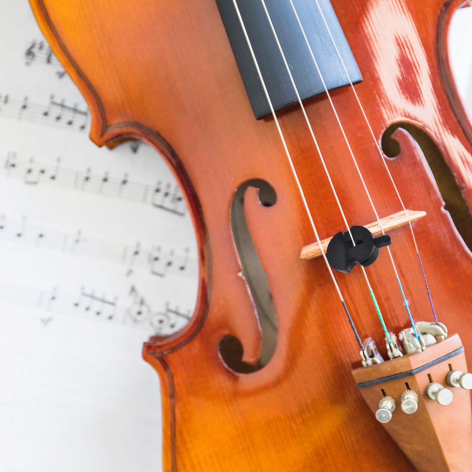 4 Pcs Rubber Violin Practice Mute Set, Small Viola Mute, Tourte Style Rubber Mute For All Violins, Practice Mute Violin(Black)