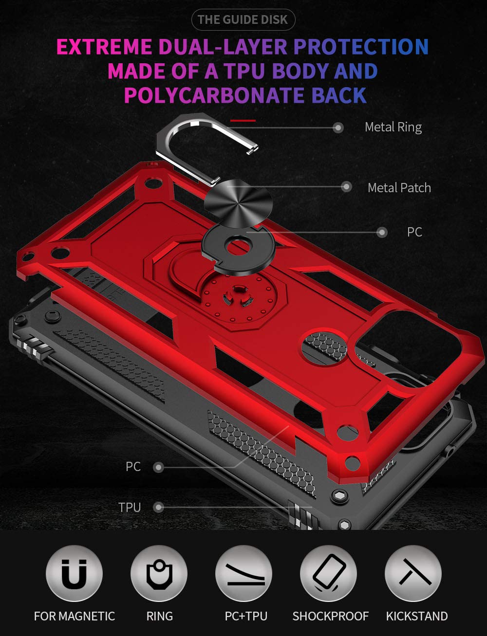 Addit Phone Case For Google 4A 5G,Google Pixel 4A 5G Case, Military Grade Protective Google Pixel 4A 5G Cases Cover With Ring Ca