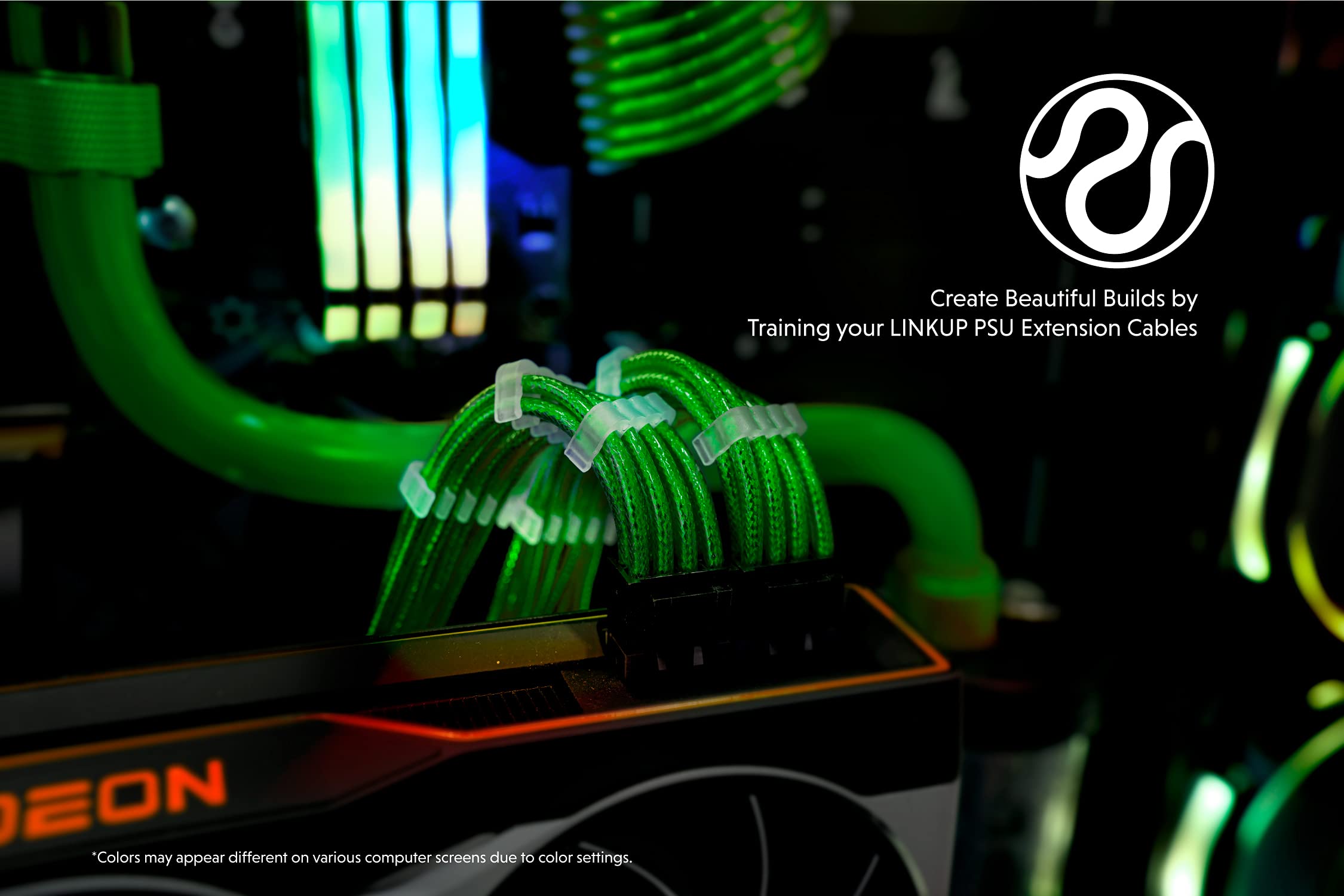 Linkup   50Cm Psu Pc Power Extension Cable Metallic Sleeved Silicone Coated Soft & Flexible To Route Custom Mod Gpu W/Comb?1X 8P