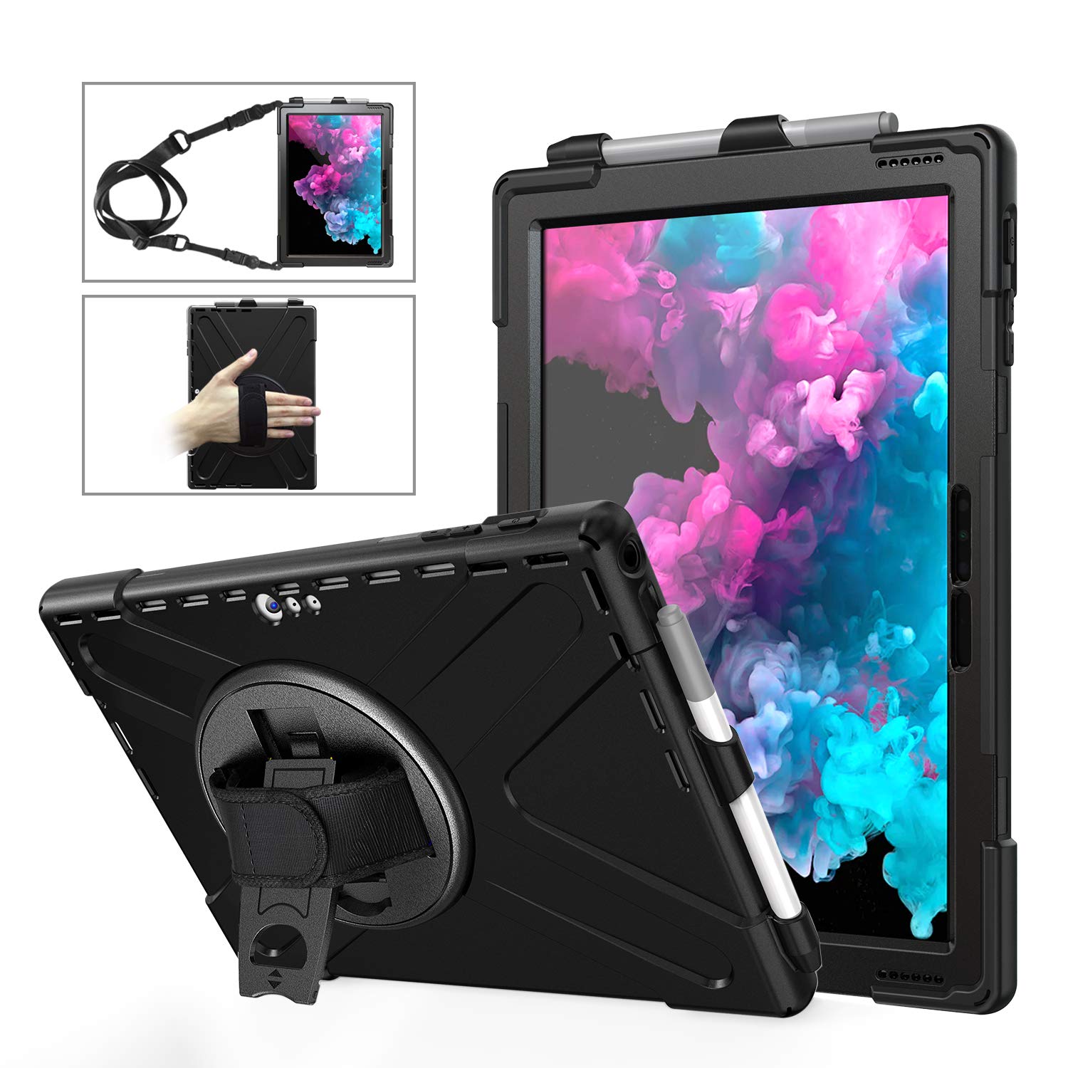 Rantice Case For Microsoft Surface Pro 7 Plus/Pro 7/Pro 6/Pro 5/Pro 4/Pro Lte, Heavy Duty Rugged Shockproof Drop Protection Case