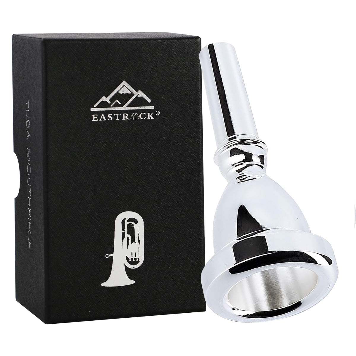 Eastrock Standard Tuba Mouthpiece, Silver Plated Tuba Mouthpiece Size 22, Tuba Player Replacement Tuba Parts Vacuum Packed