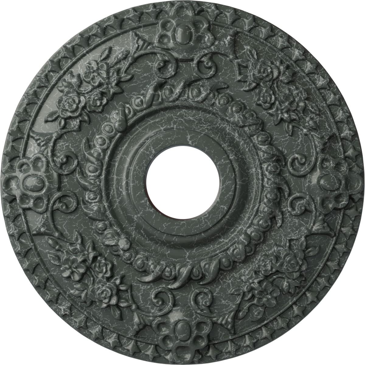 Ekena Millwork CM18ROAGC Rose Ceiling Medallion, Athenian Green Crackle