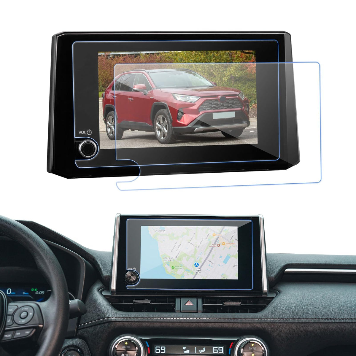 Lantu 2 Packs Rav4 Nano Screen Protector For 2023 2024 Rav 4 Accessories 8 Inch Gps Navigation Hd Clear Touchscreen Protector Fi