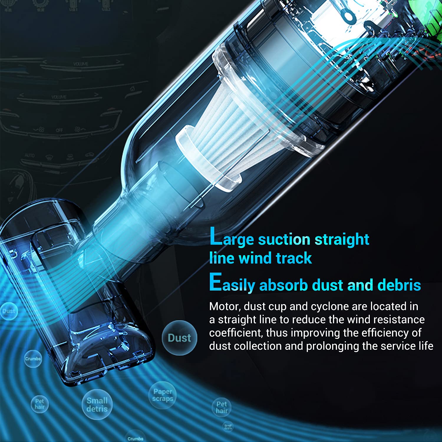 Suncandxy Handheld Vacuum Cleaner Cordless: Mini Rechargeable Hand Vacuum With Strong Suction, Wireless Portable Small Car Vacuu