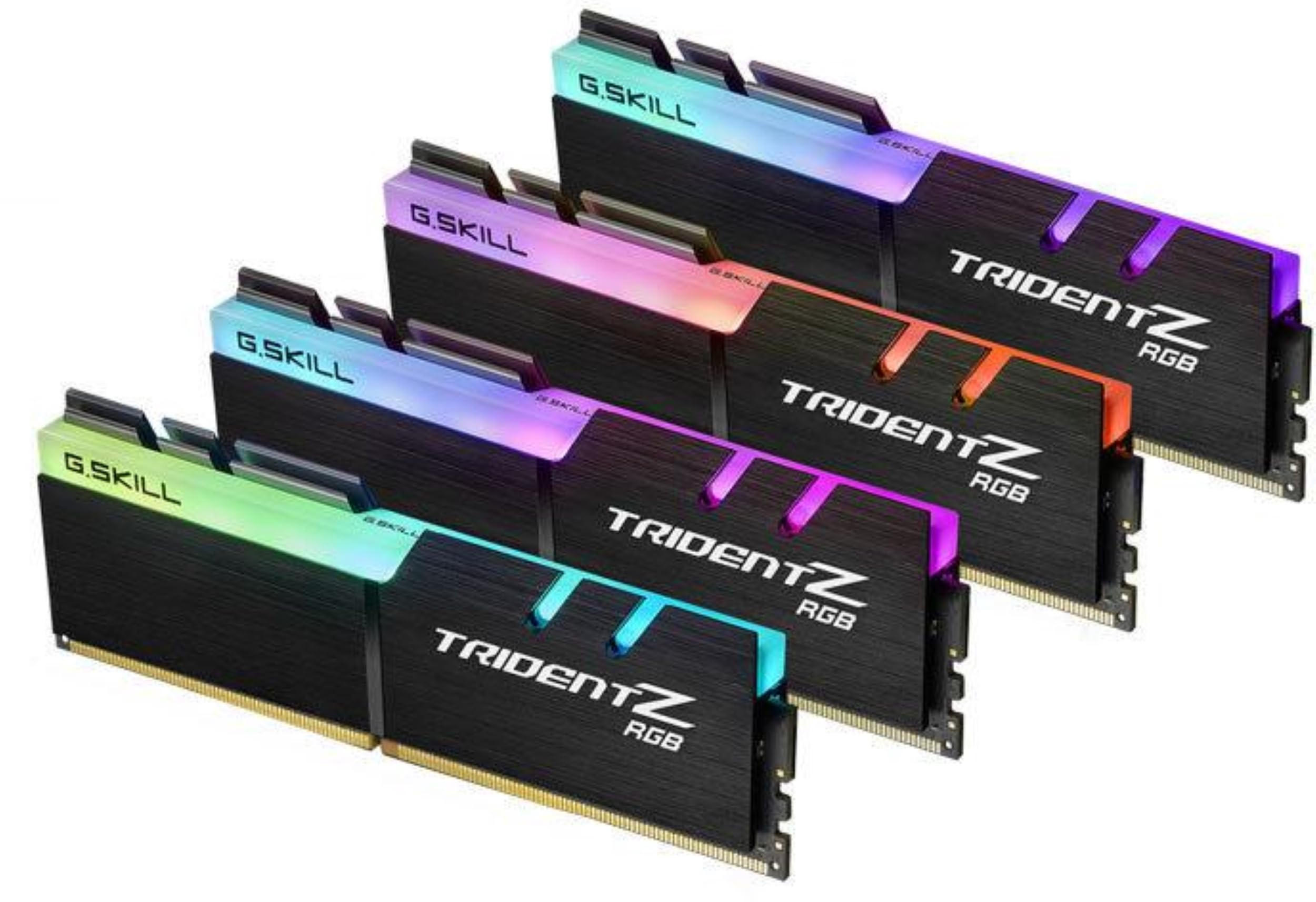 G.Skill F4 3200C16Q 32Gtzr Trident Z Rgb Series 32 Gb (8 Gb X 4) Ddr4 3200 Mhz Pc4 25600 Cl16 Dual Channel Memory Kit   Black Wi