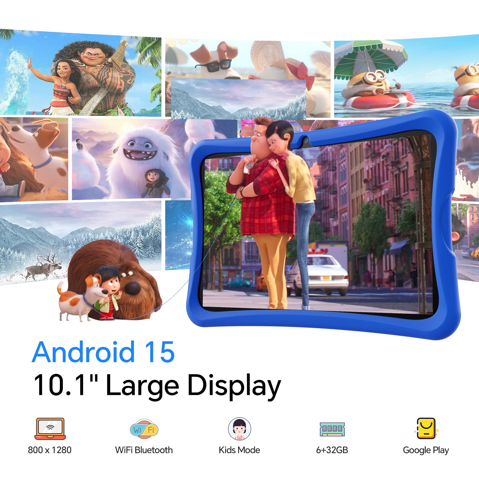 10.1 Inch Kids Tablet Ages 8-15, Android 15 Tablet For Kids,6G+32Gb Up To 128Gb,6000Mah Battery,Dual Camera,Wifi,Bt 5.0,Best Ele