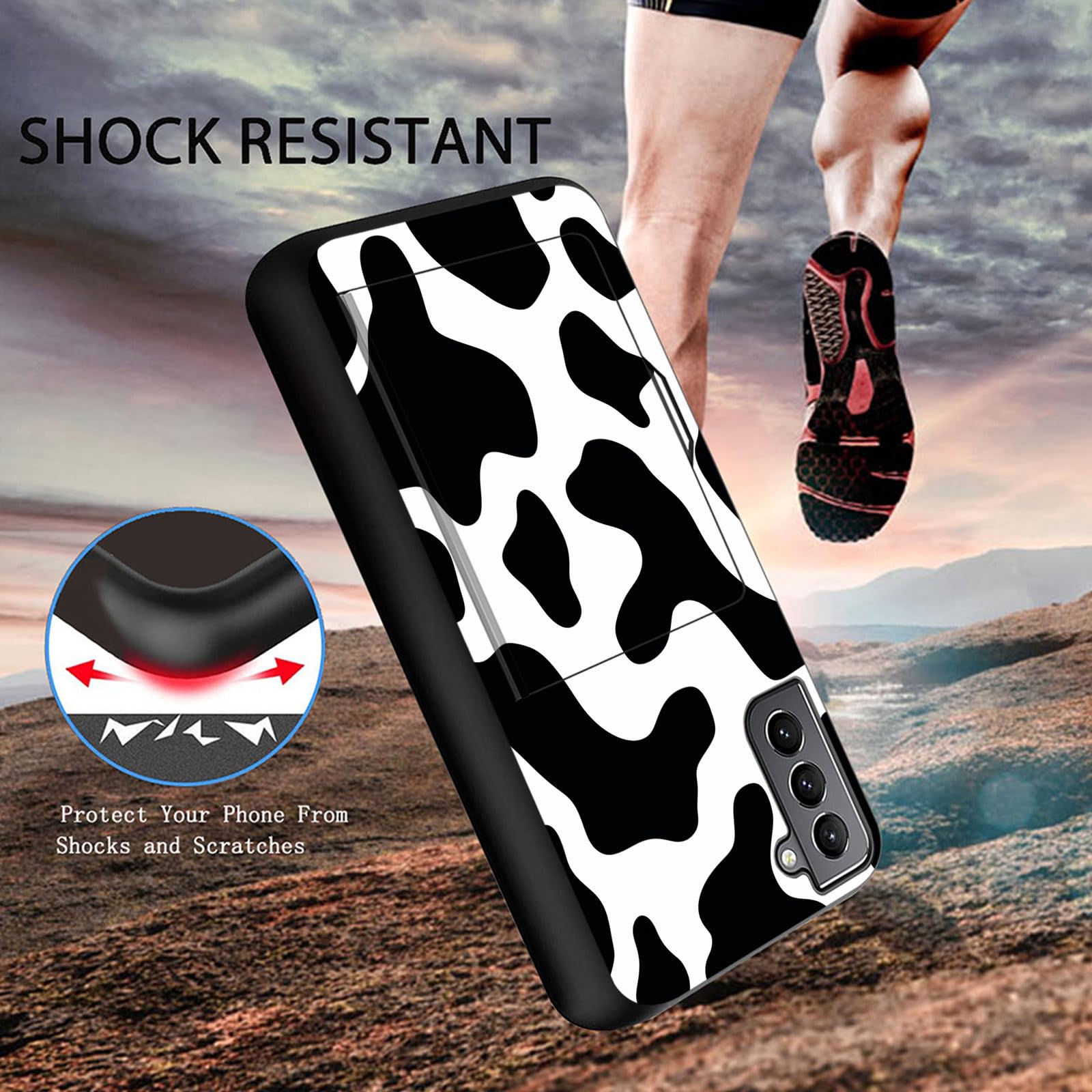 Wiaekosef Compatible With Galaxy S23 Plus 5G Case,Wallet Case Credit Card Holder Dual Layer Hybrid Shockproof Pc + Tpu Case Cove