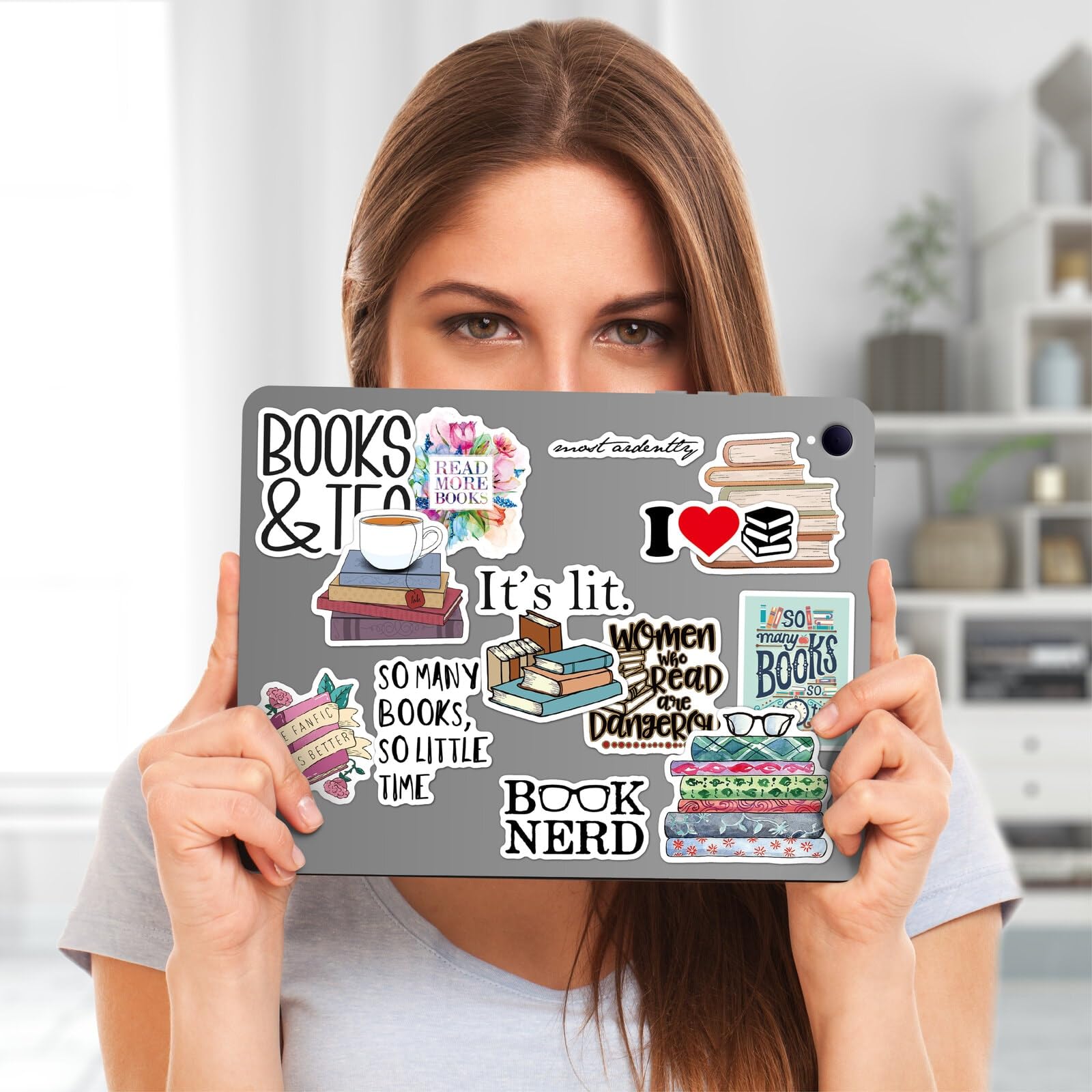 Joyppy 50 Pcs Book Stickers For Kindle, Bookish Kindle Reading Stickers For Books, Water Bottles, Laptops, Book Lover Stickers A