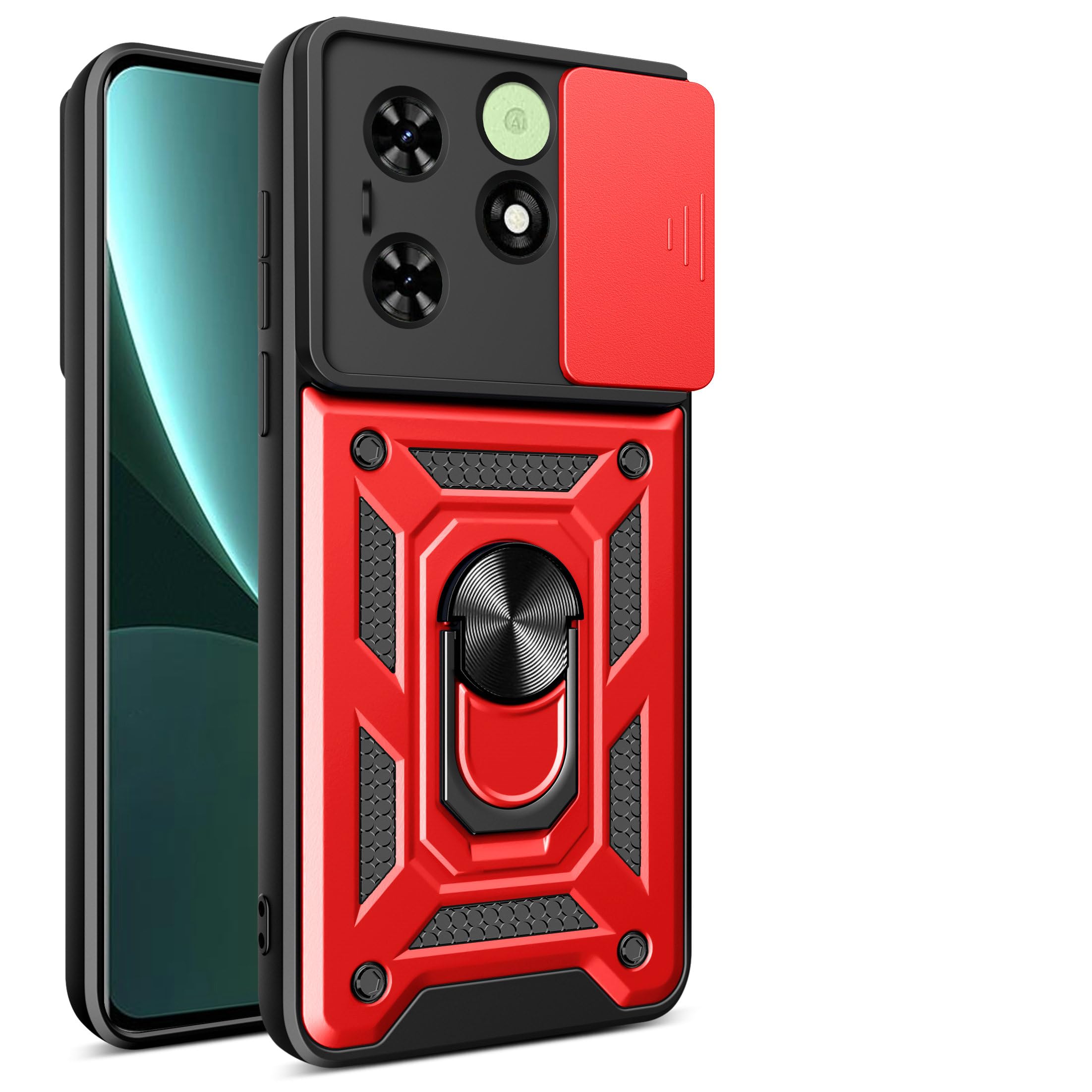 Kukoufey Compatible With Tecno Spark Go 2024 Case Cover,Compatible With Tecno Pop 8 Case Cover,With Slide Camera Lens Cover Comp