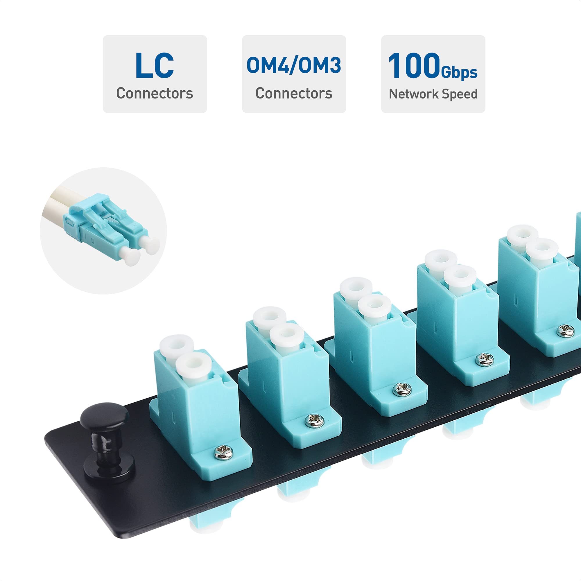 Cable Matters 12 Fibers Om4/Om3 Multimode Patch Panel With 6 X Lc Upc Duplex Fiber Optic Adapters   Lgx Compatible