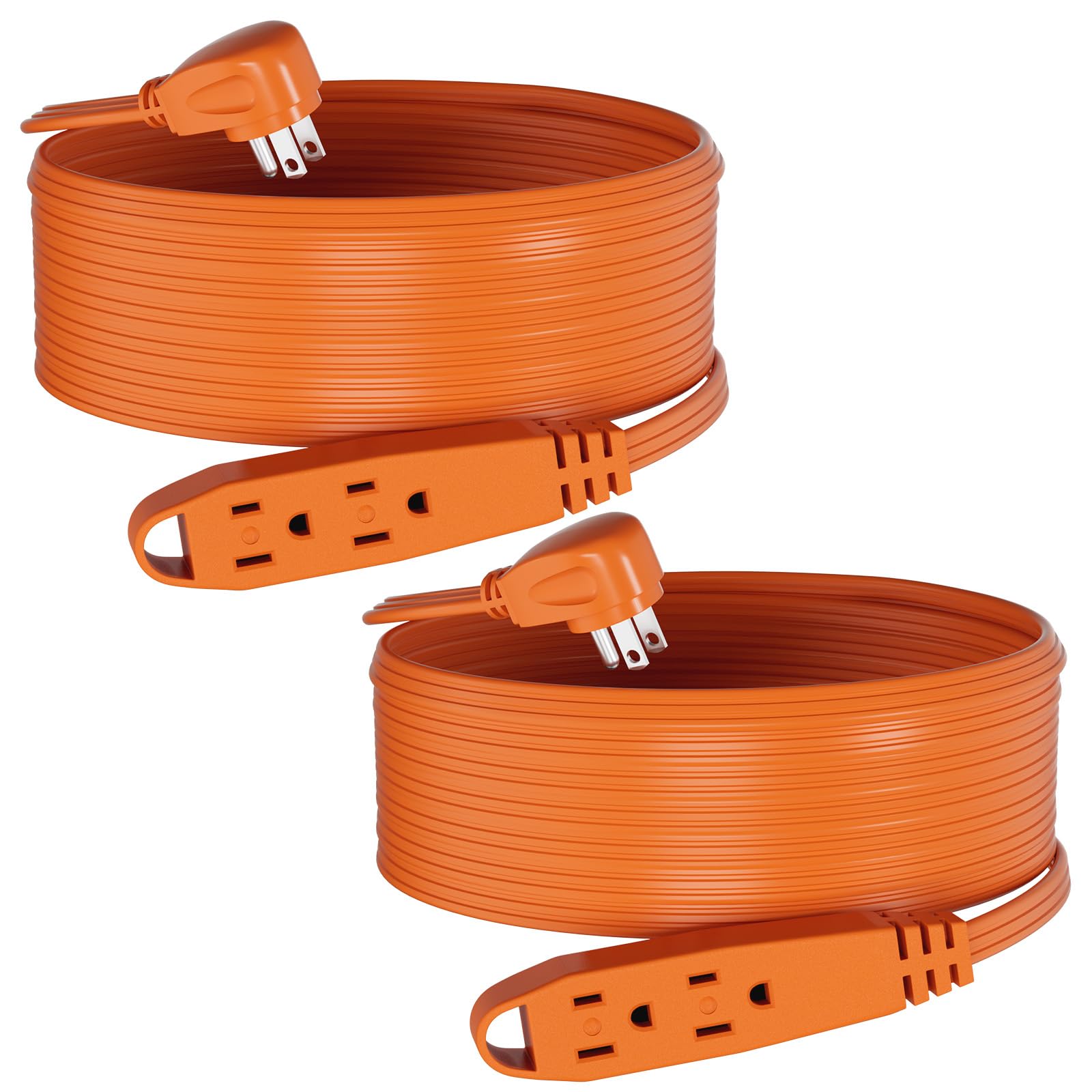 K Kasonic   12 Feet 3 Outlet Extension Cord With Flat Plug   Triple Extension Wire Grounded Multi Outlet For Indoor Use, Ul List