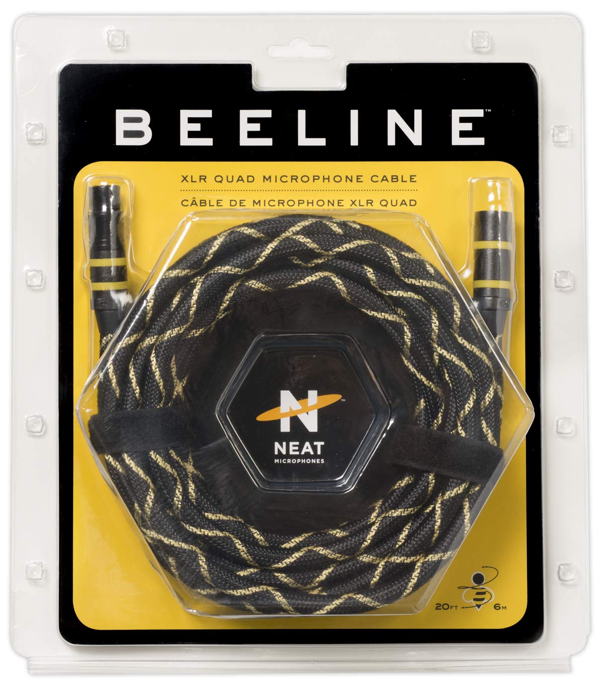 Neat Bee Line Quad Conductor Microphone Cable, 20 Feet