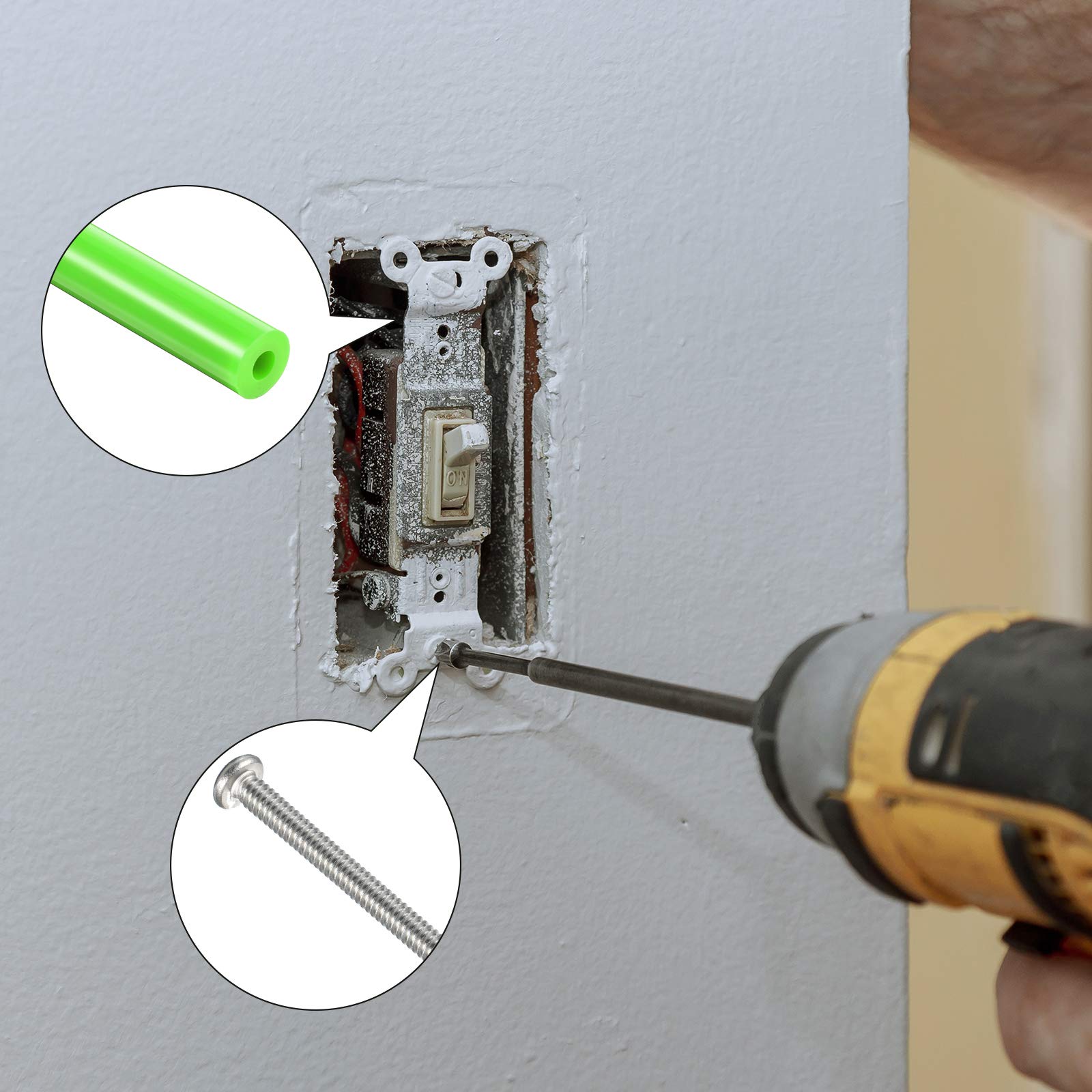 48 Pieces Electrical Outlet Spacers Extender Kit Includes 24 Pcs 3 Inch Switch And 24 1 1/2 Inch 6 32 Thread Flat Head Device Mo