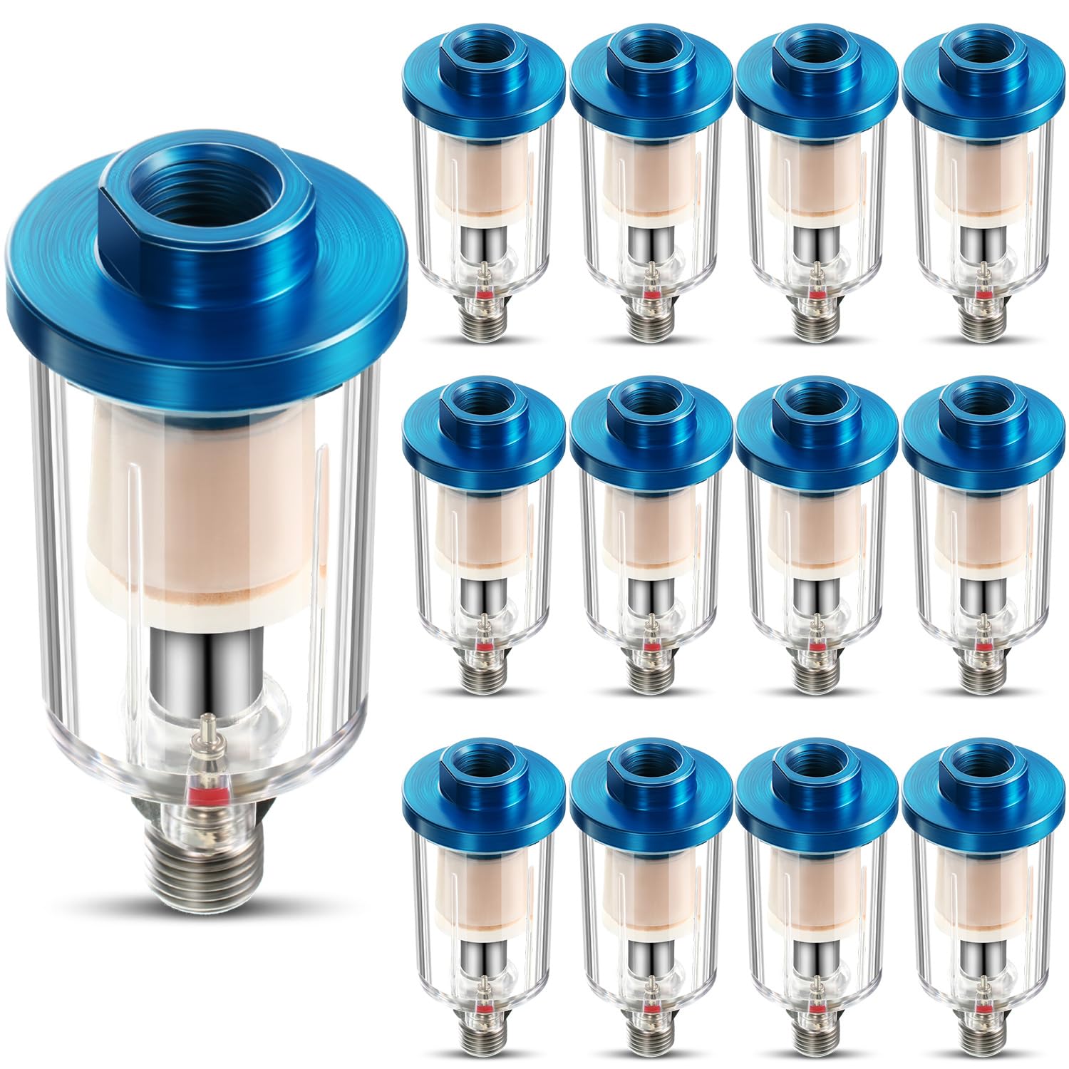 Mudder 10 Pcs Compressed Air Filter Water Oil Separator 1/4 Inch Npt Inlet And Outlet Airbrush Filter Moisture Separator For Air