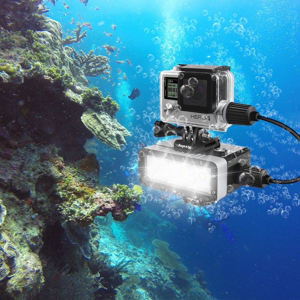 Suptig Housing Rechargeable Waterproof Housing For Gopro Hero 4 Hero 3+ Hero 3 Outside Action Camera For Underwater Charge Use