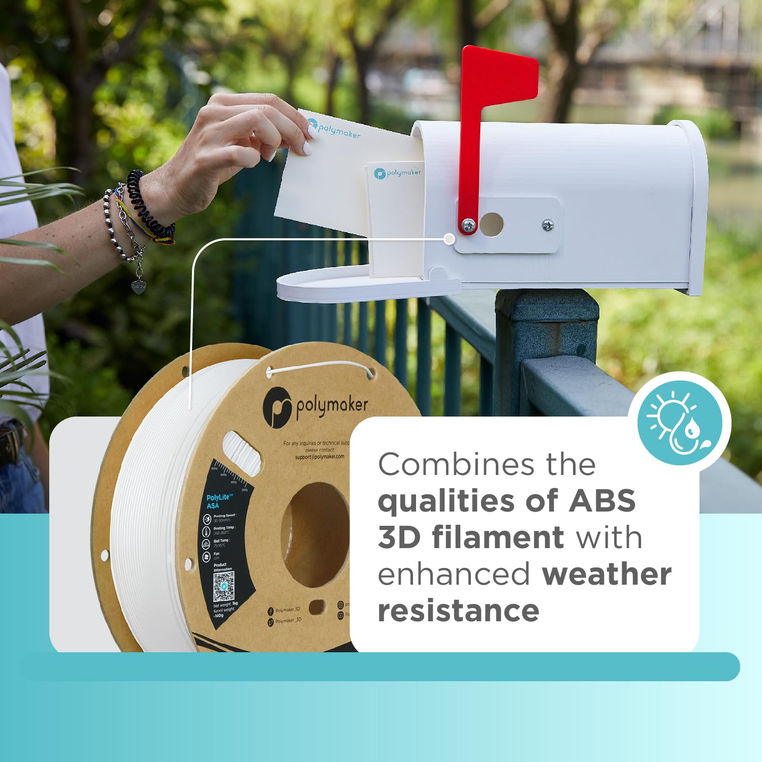 Polymaker Asa Filament 1.75Mm White, 1Kg Asa 3D Printer Filament, Heat & Weather Resistant   Asa 3D Filament Perfect For Printin