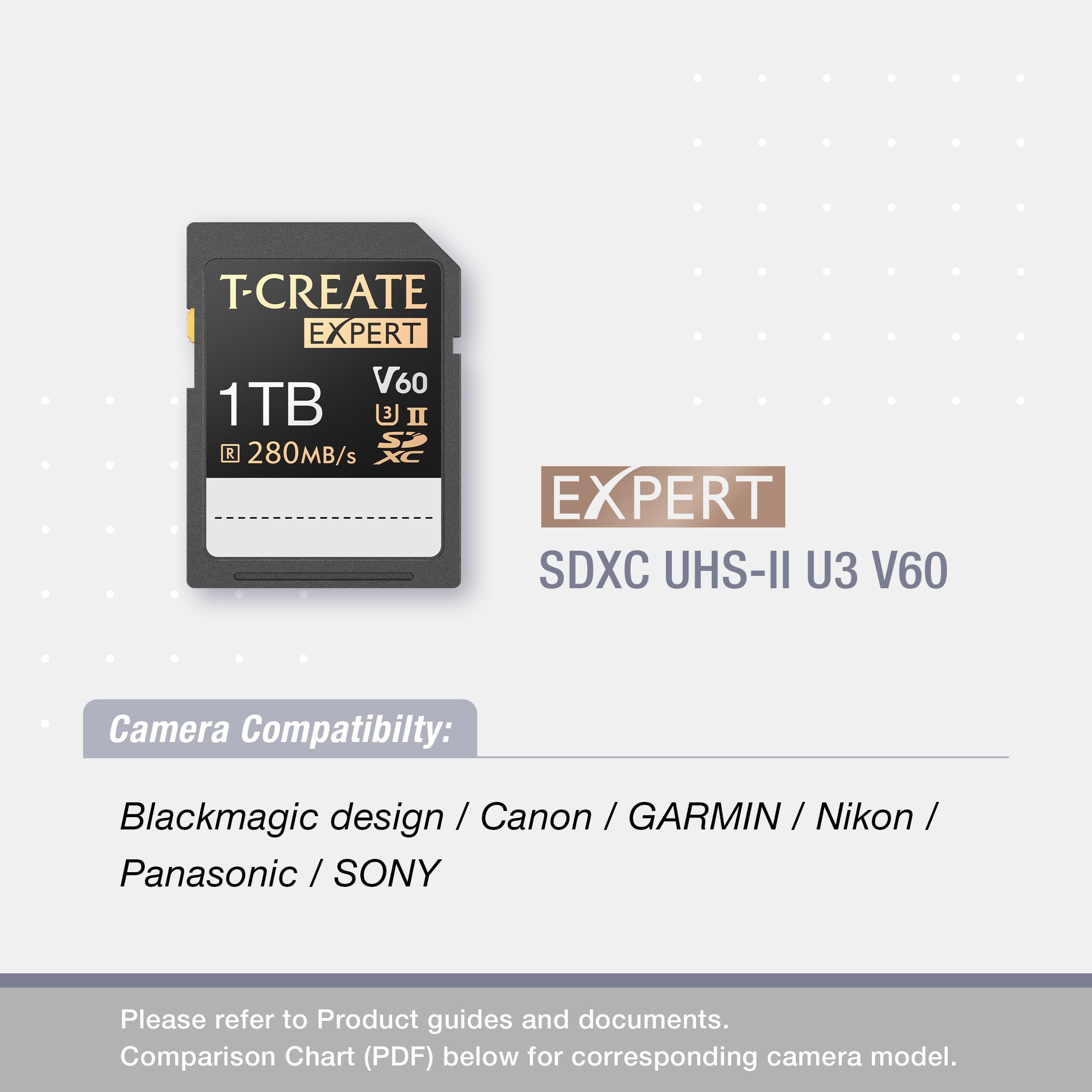 Teamgroup T Create Expert 1Tb Sd Card Uhs Ii Sdxc U3 V60 Read Speed Up To 280Mb/S, 8K 4K Recording Compatible With Canon Sony Nikon Panasonic Olympus Digital Camera Ttcsdy1Tiiv6001