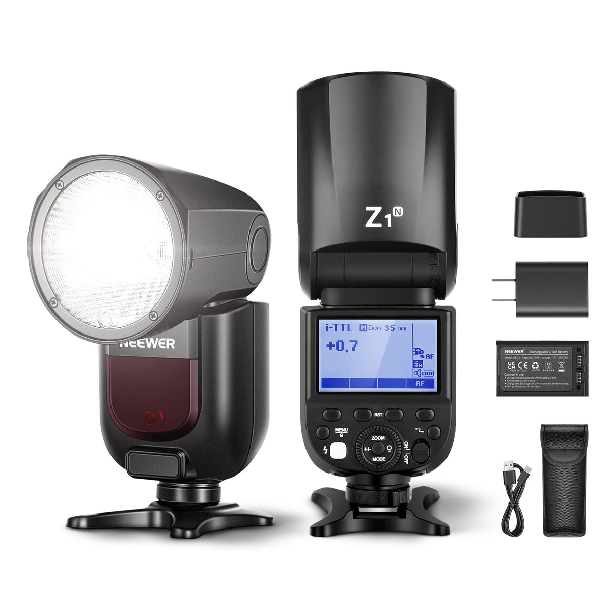 Neewer Z1 N Round Head Flash Speedlite For Nikon Dslr Cameras, 76Ws 2.4G Speedlight With 1/8000S Hss 480 Full Power Flash, 1.5S 