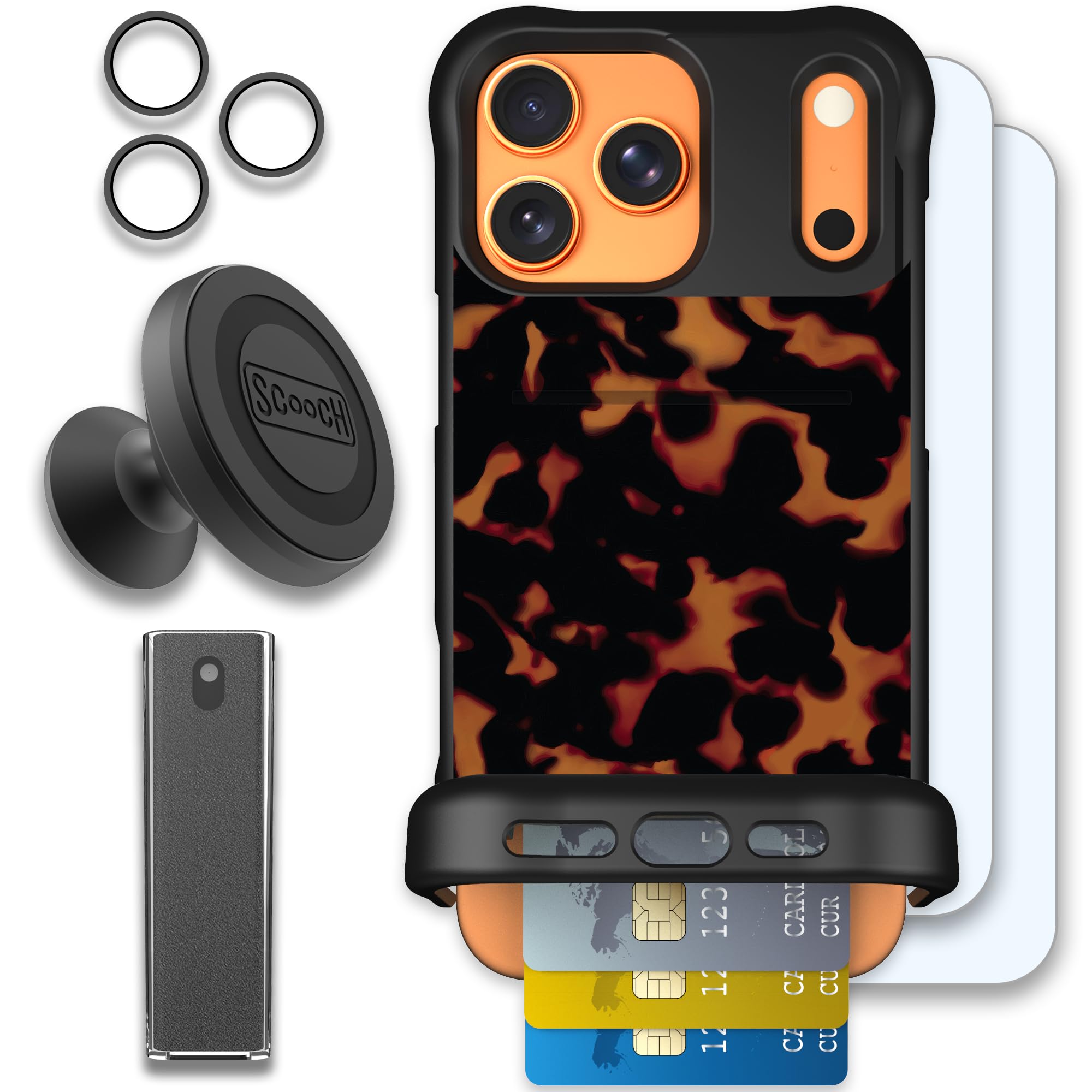 Scooch Wingmate for iPhone 17 Pro Max [Defender Bundle] with 2 Tempered Glass Screen Protectors, Camera Lens Protector, Wingmoun
