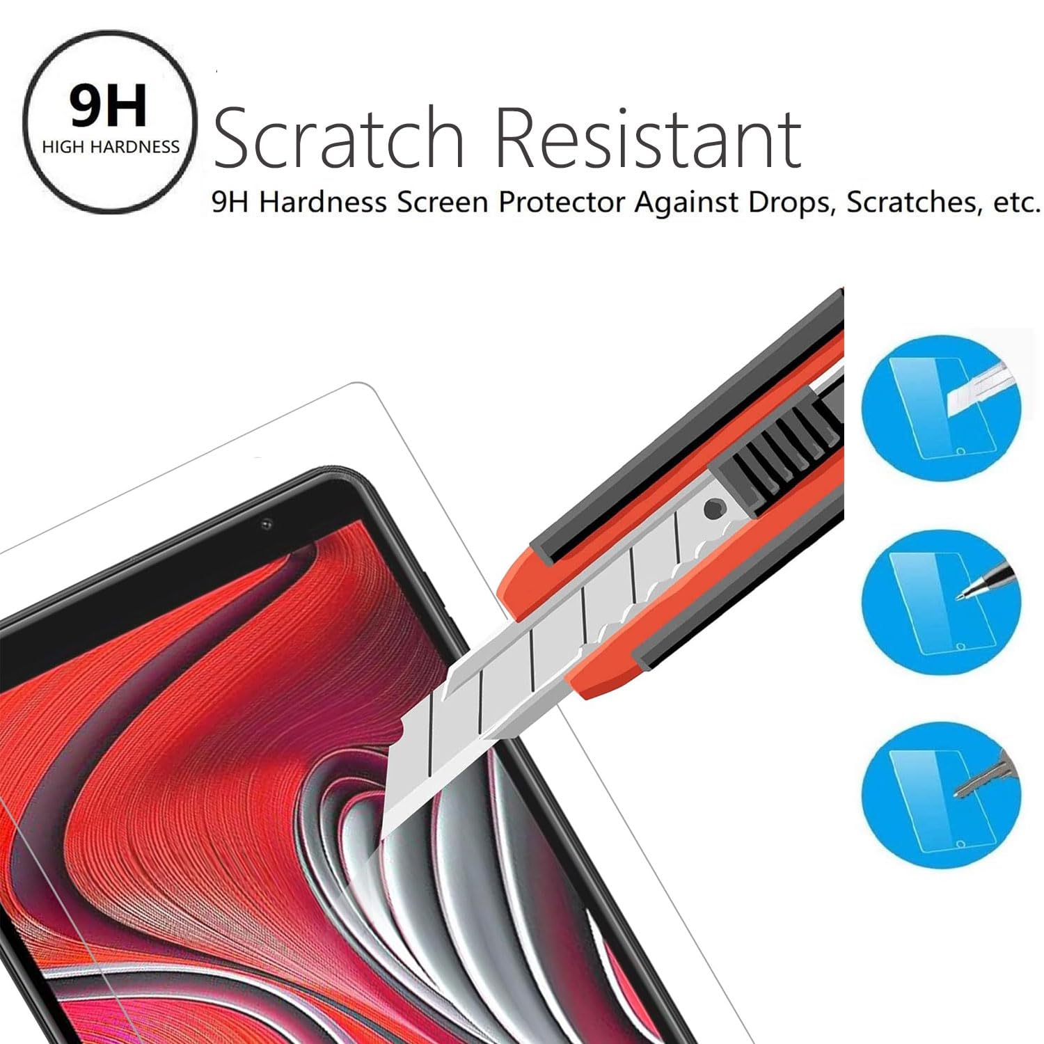 Zukof 2 Pcs Tempered Glass For Blu M8L Tablet 8 Inch/ M8L 2022 Tablet/ M8L Plus Tablet, Blu M8L Tablet Screen Protector/ M8L 202