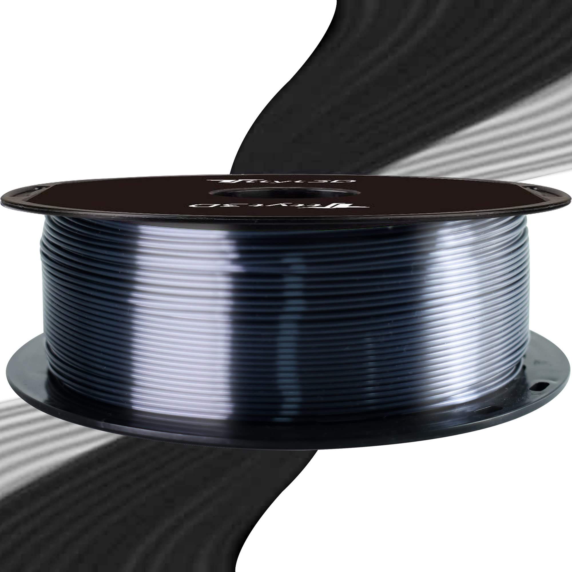 Ttyt3D 3D Printer Shiny Silk Metal Sparkle Black Pla Filament, 1.75Mm 3D Printing Material 1Kg Spool Widely Compatible For Fdm 3