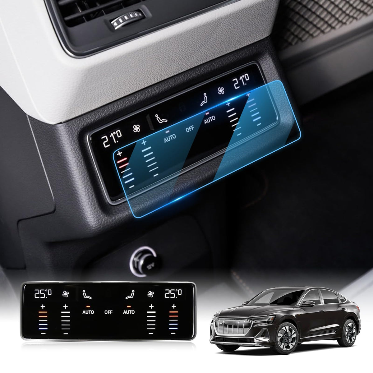 LFOTPP Auid E-tron A6 A7 Q8 2019-2022 Screen Protector Rear Climate Display Control Touch Screen Protector,2019-2022 A6 (C8/4K)/