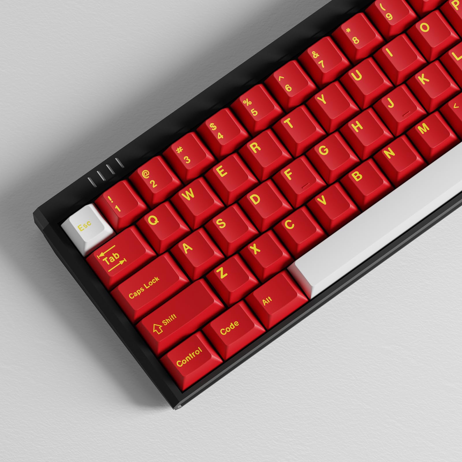 Sumgsn 160 Keys Doubleshot Keycaps Cherry Profile Classic Red Keycaps Set 7U Spacebar Fit For 61/64/87/104/108 Cherry Mx Switche