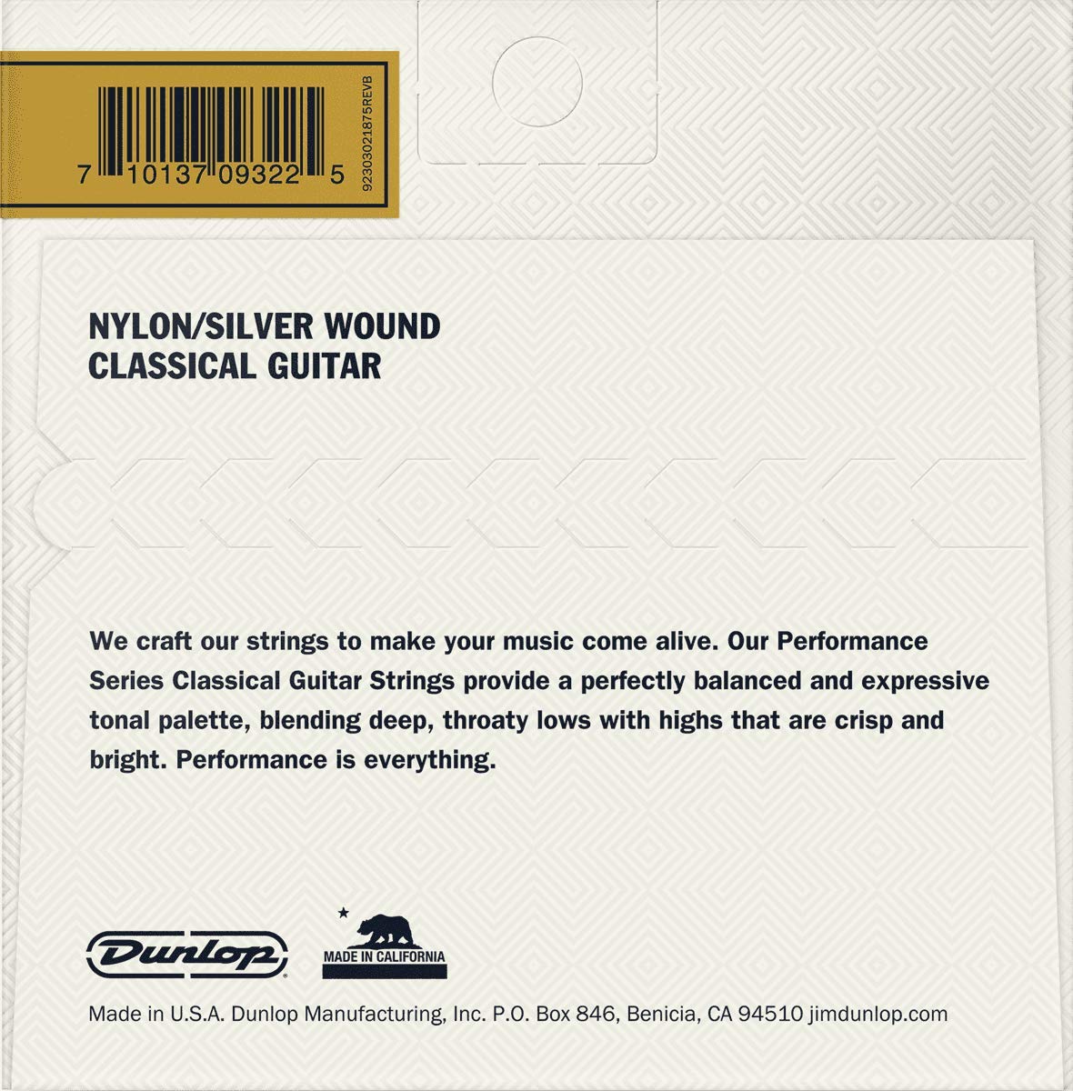 Jim Dunlop Performance Nylon Classical Guitar Strings (Dcv100Ns)
