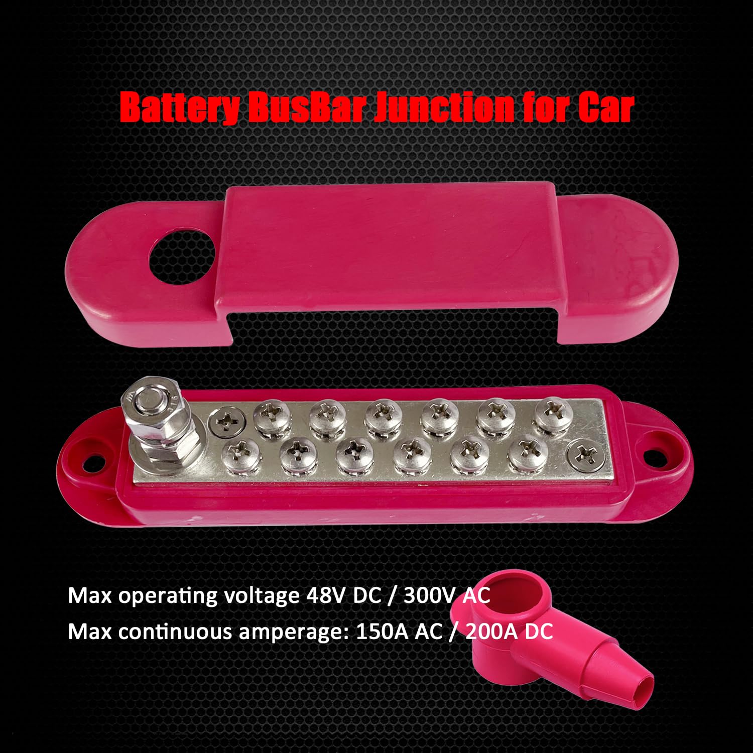 12 Terminals Bus Bar, Ampper 5.3'' Nickle Plated Brass Power Distribution Block Battery Busbar Junction For Car Vehicle Rv Truck