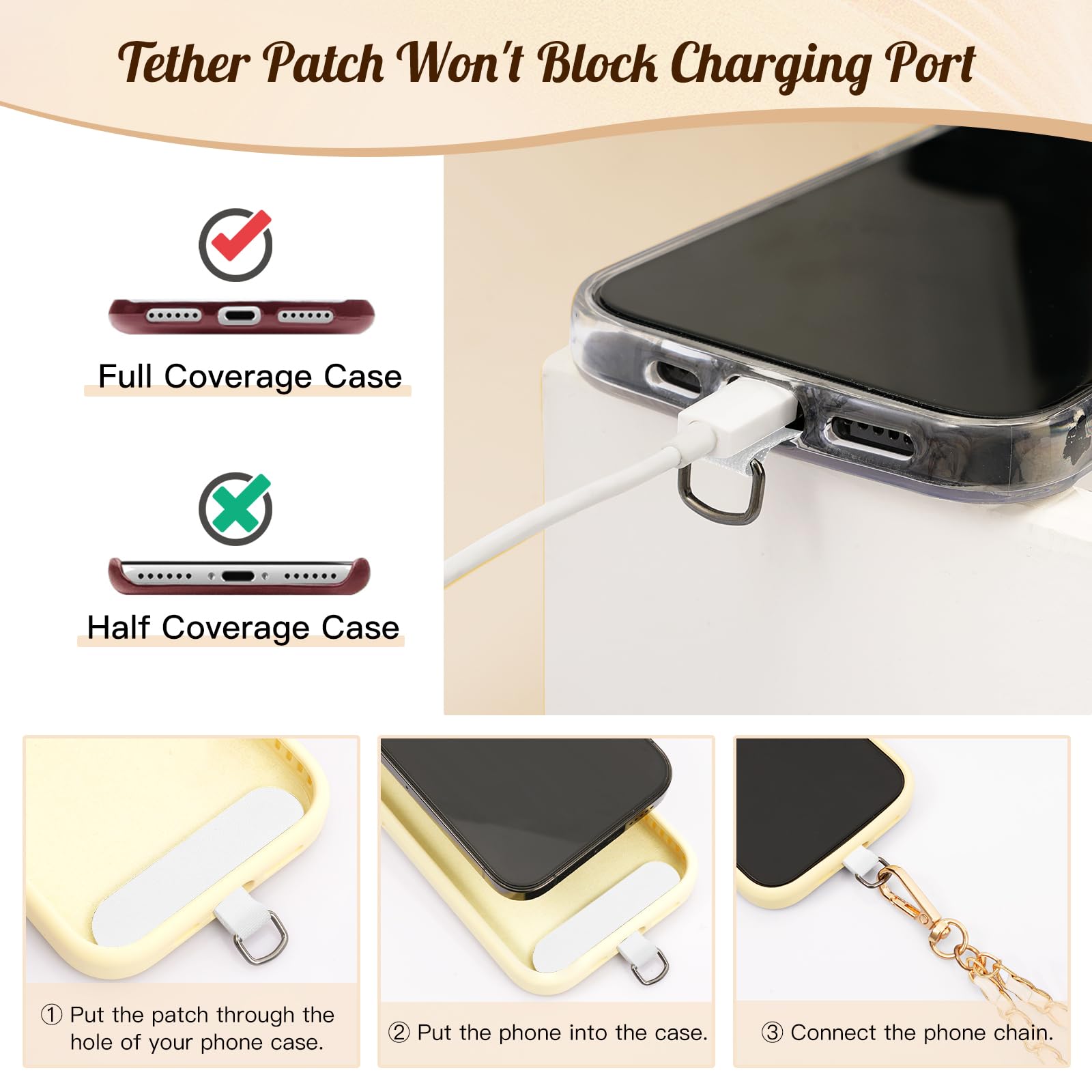 Timovo Universal Phone Lanyard, 57 Metal Cell Phone Chain Anti-Theft Crossbody Strap For Iphone 16, 15 And Most Smartphones, Cel